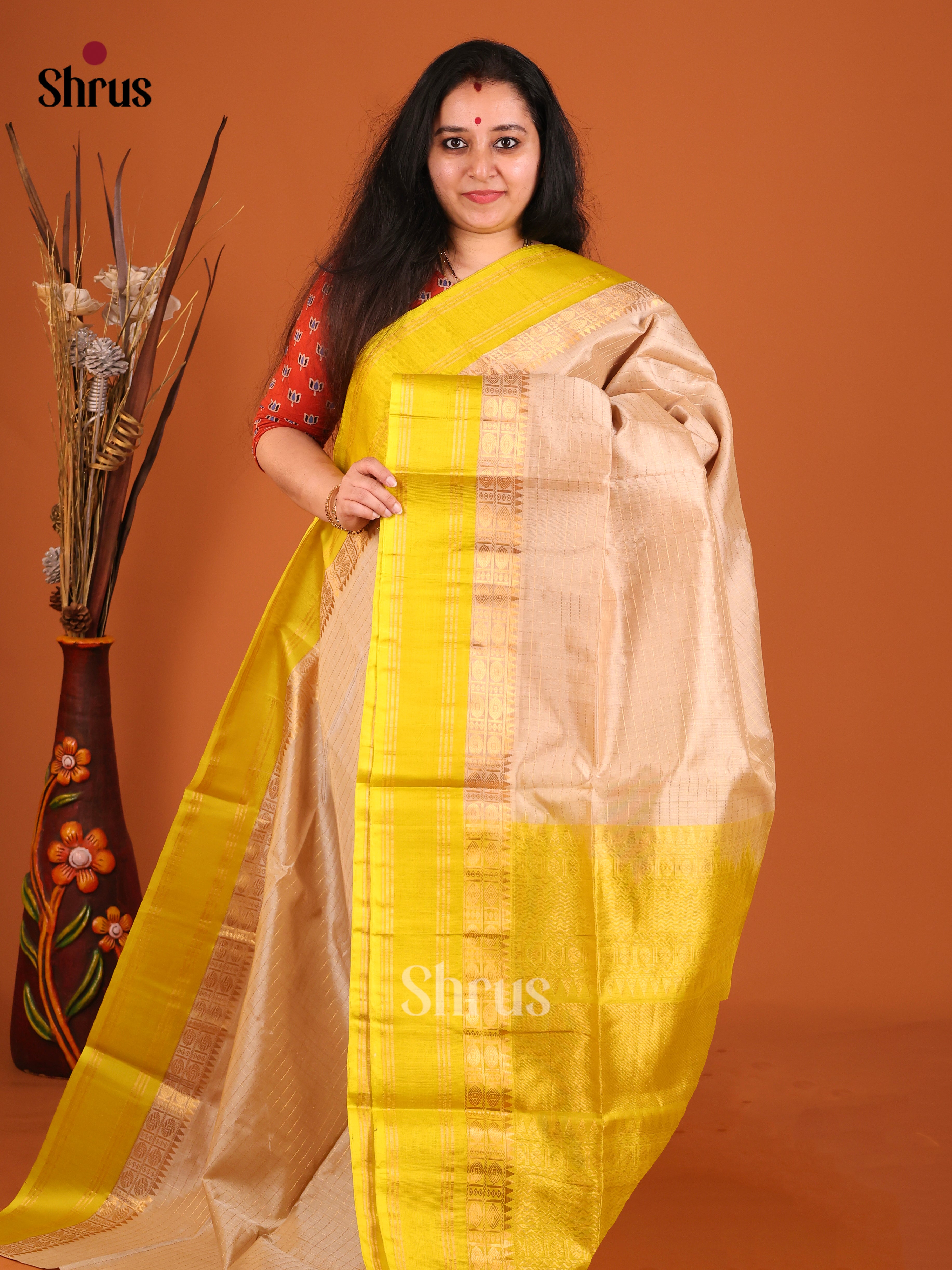 DIS17188 - Korvai-kattams Saree - Shop on Shrus.com