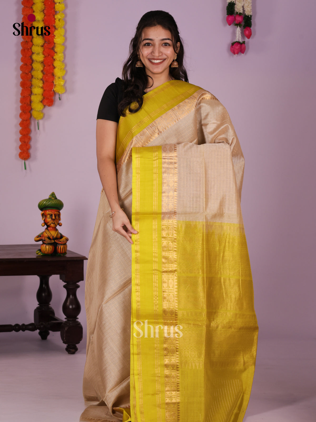DIS17188 - Korvai-kattams Saree - Shop on Shrus.com