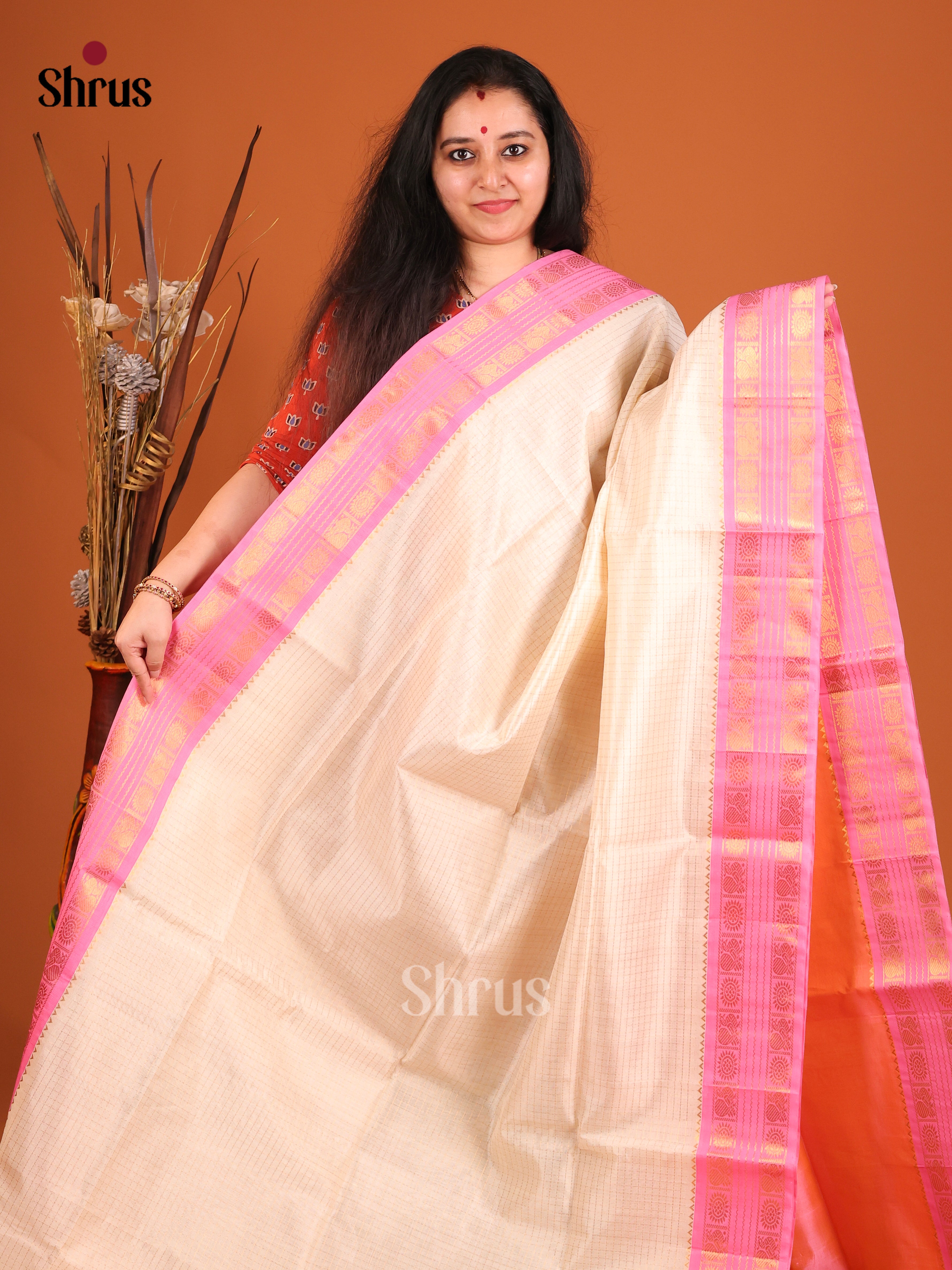 DIS17193 - Korvai-kattams Saree - Shop on Shrus.com