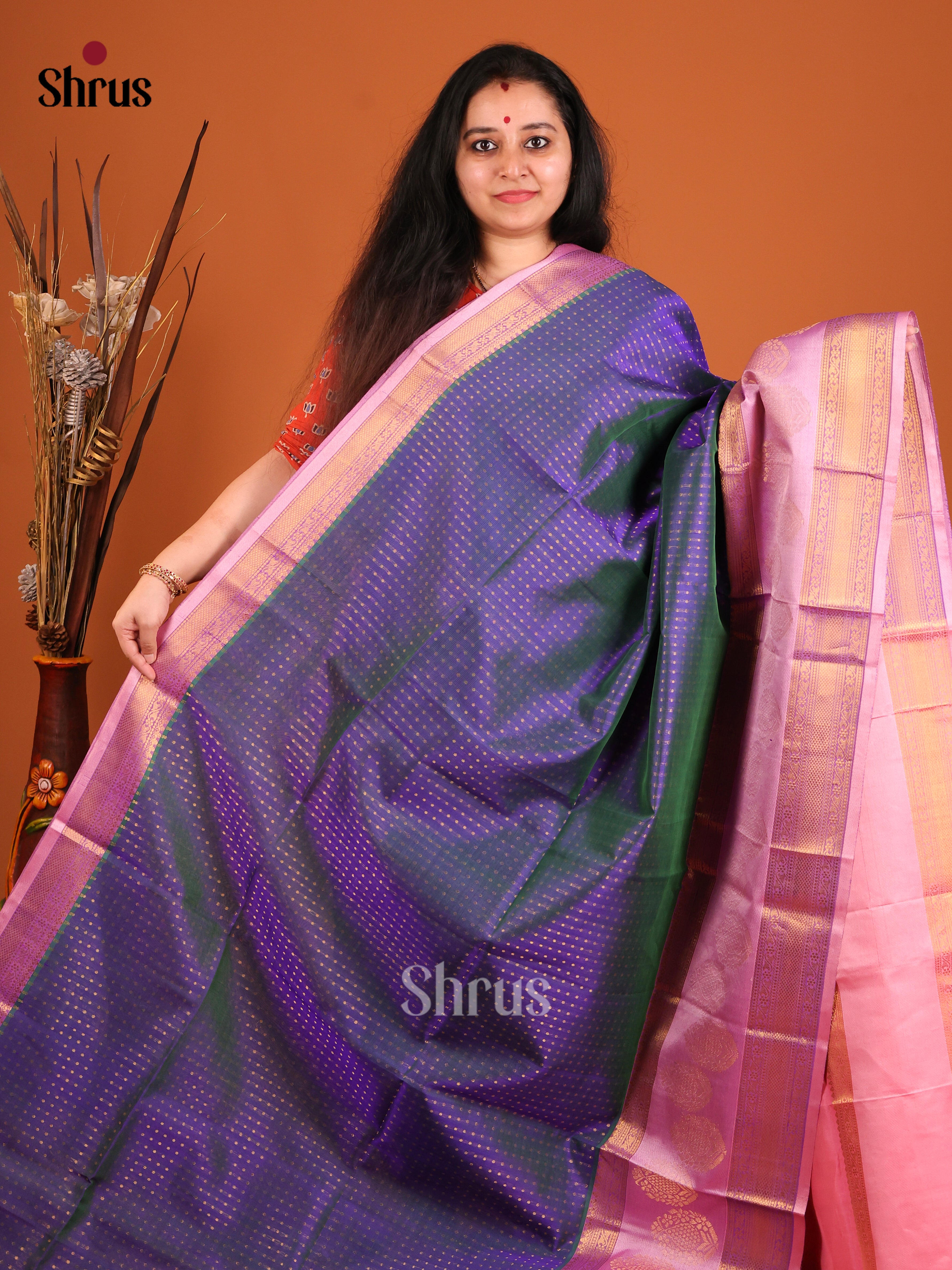 DIS17203 - Korvai-Big border Saree - Shop on Shrus.com