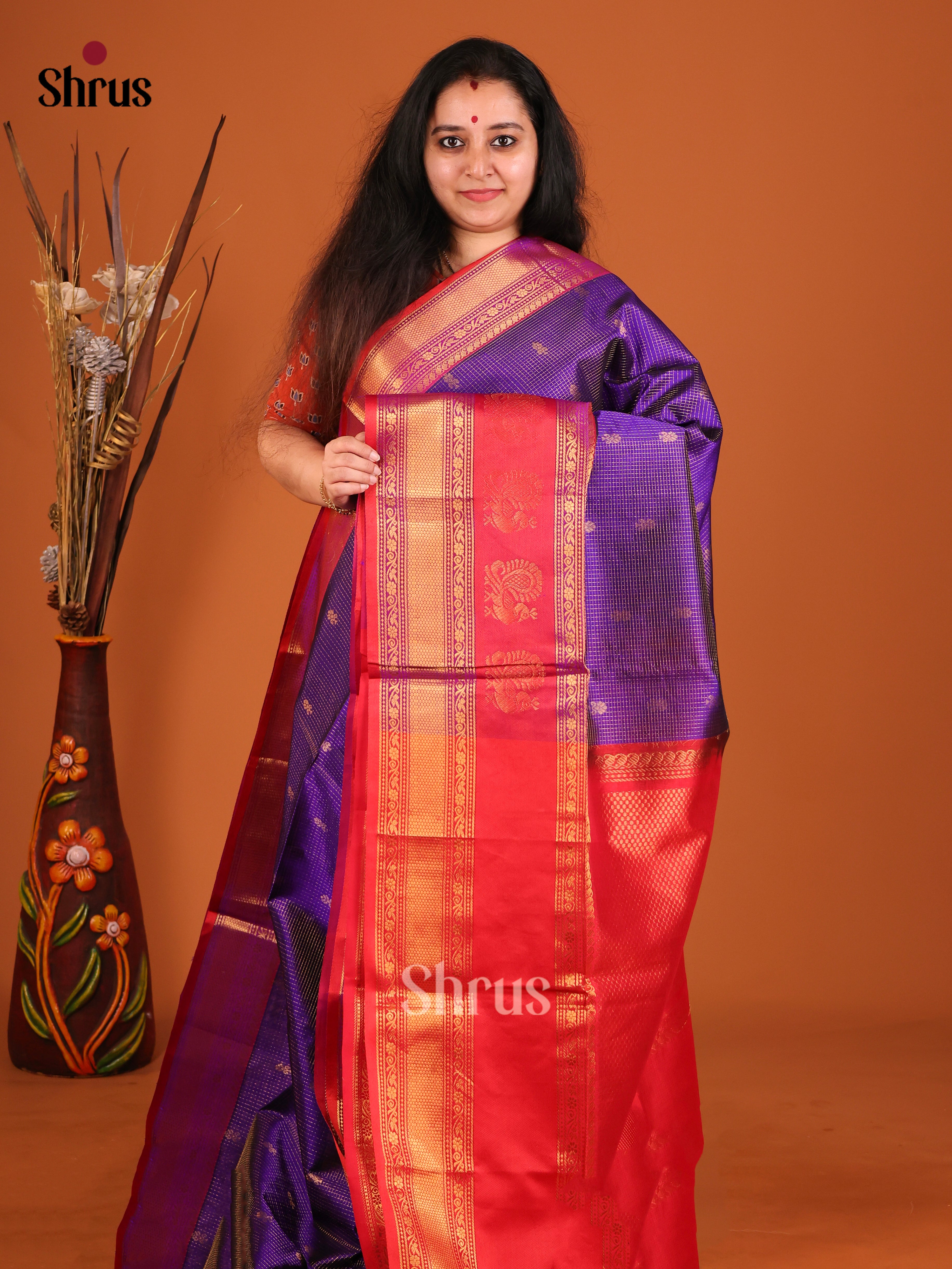 DIS17204 - Korvai-Big border Saree - Shop on Shrus.com