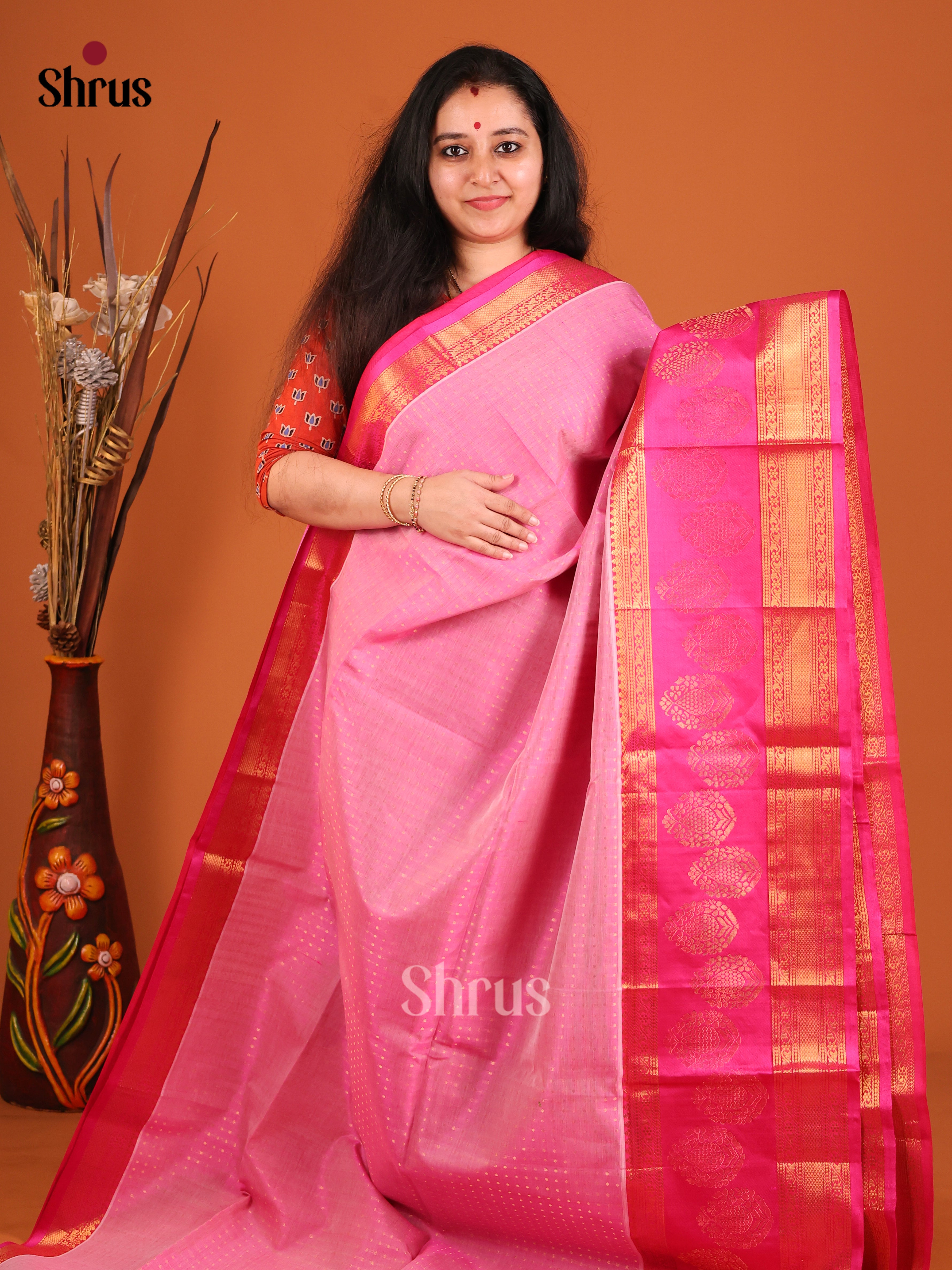 DIS17209 - Korvai-Big border Saree - Shop on Shrus.com