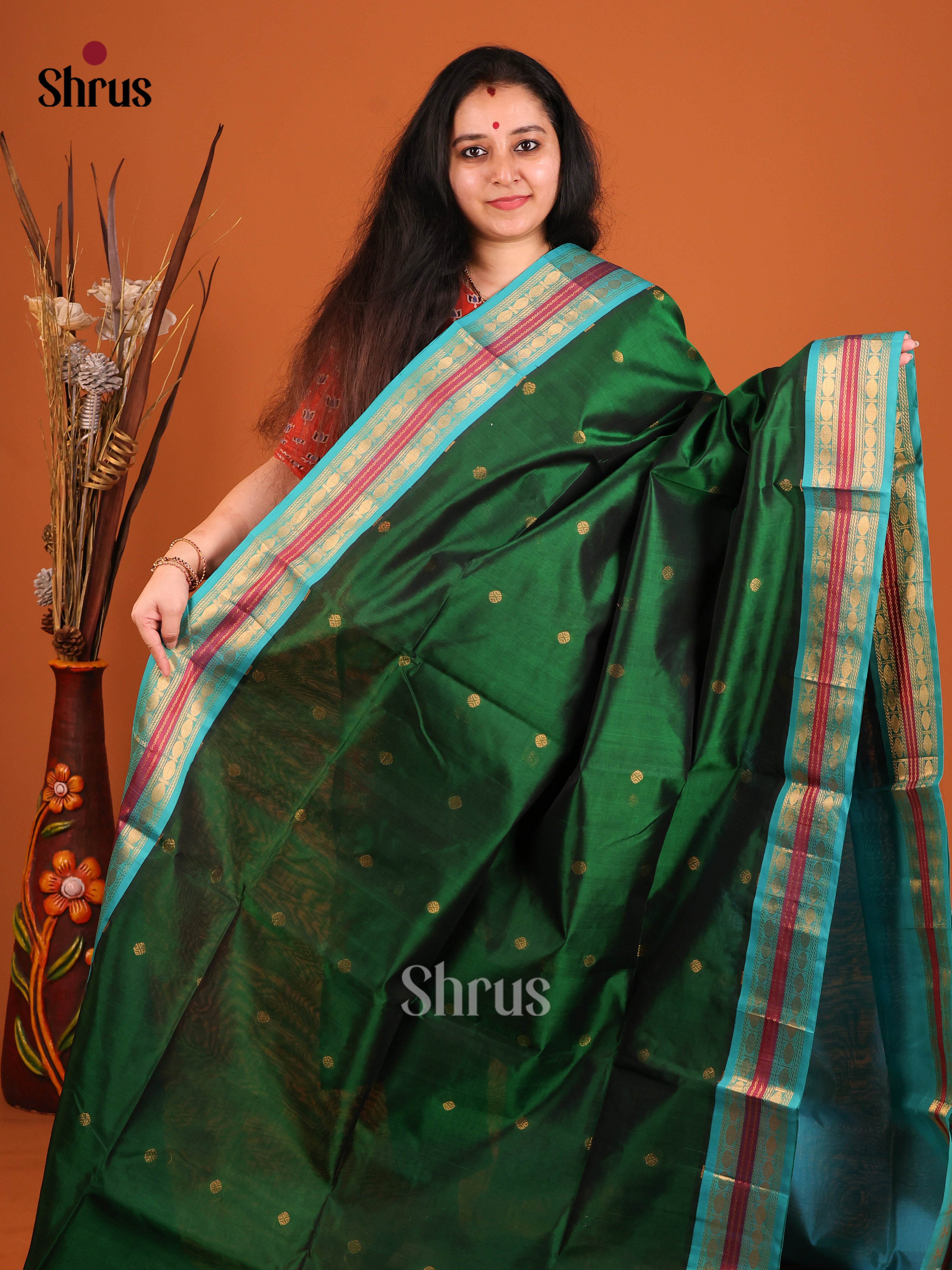 DIS17214 - Korvai-Small border Saree - Shop on Shrus.com