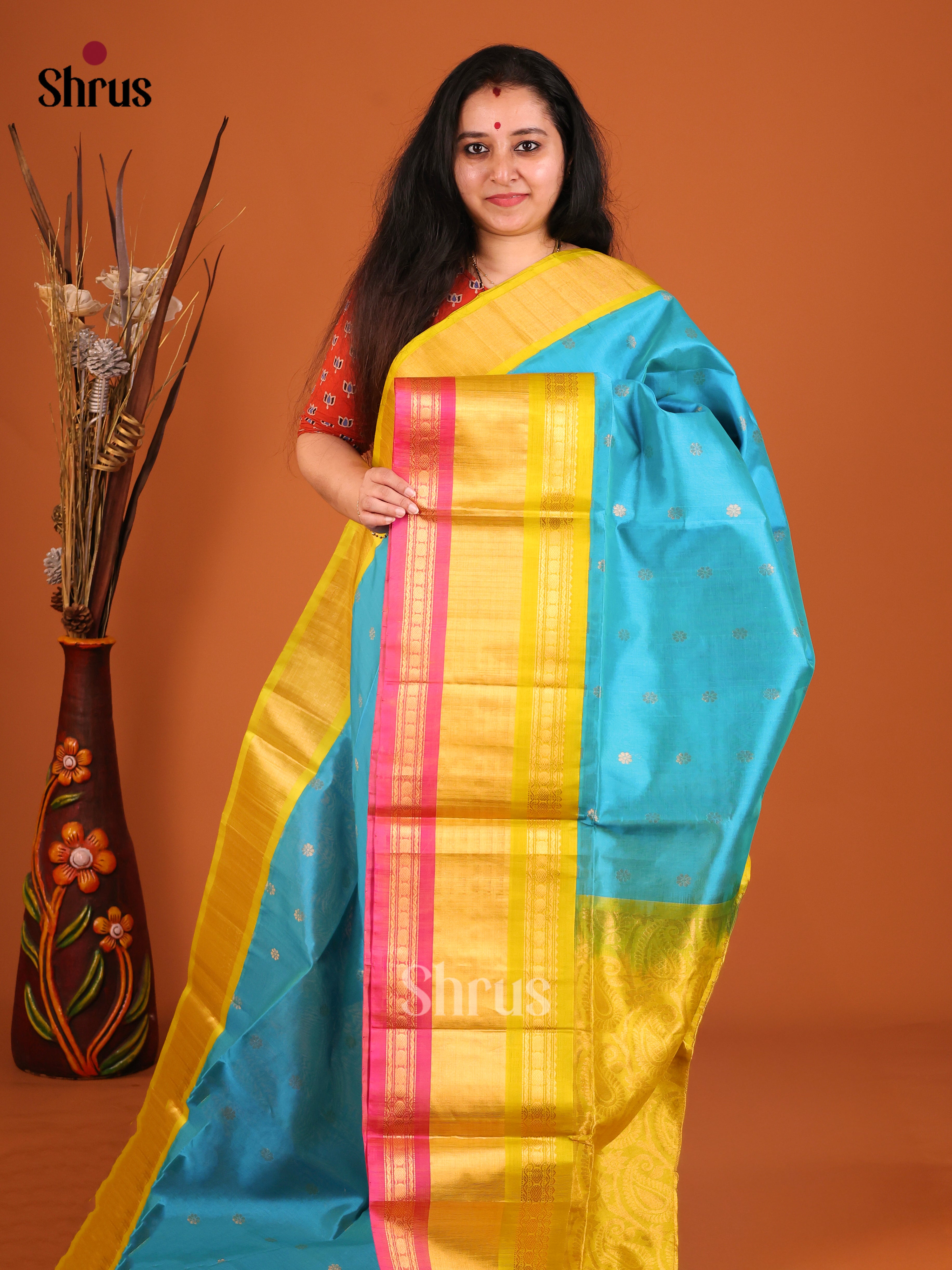 DIS17227 - Korvai-Big border Saree - Shop on Shrus.com