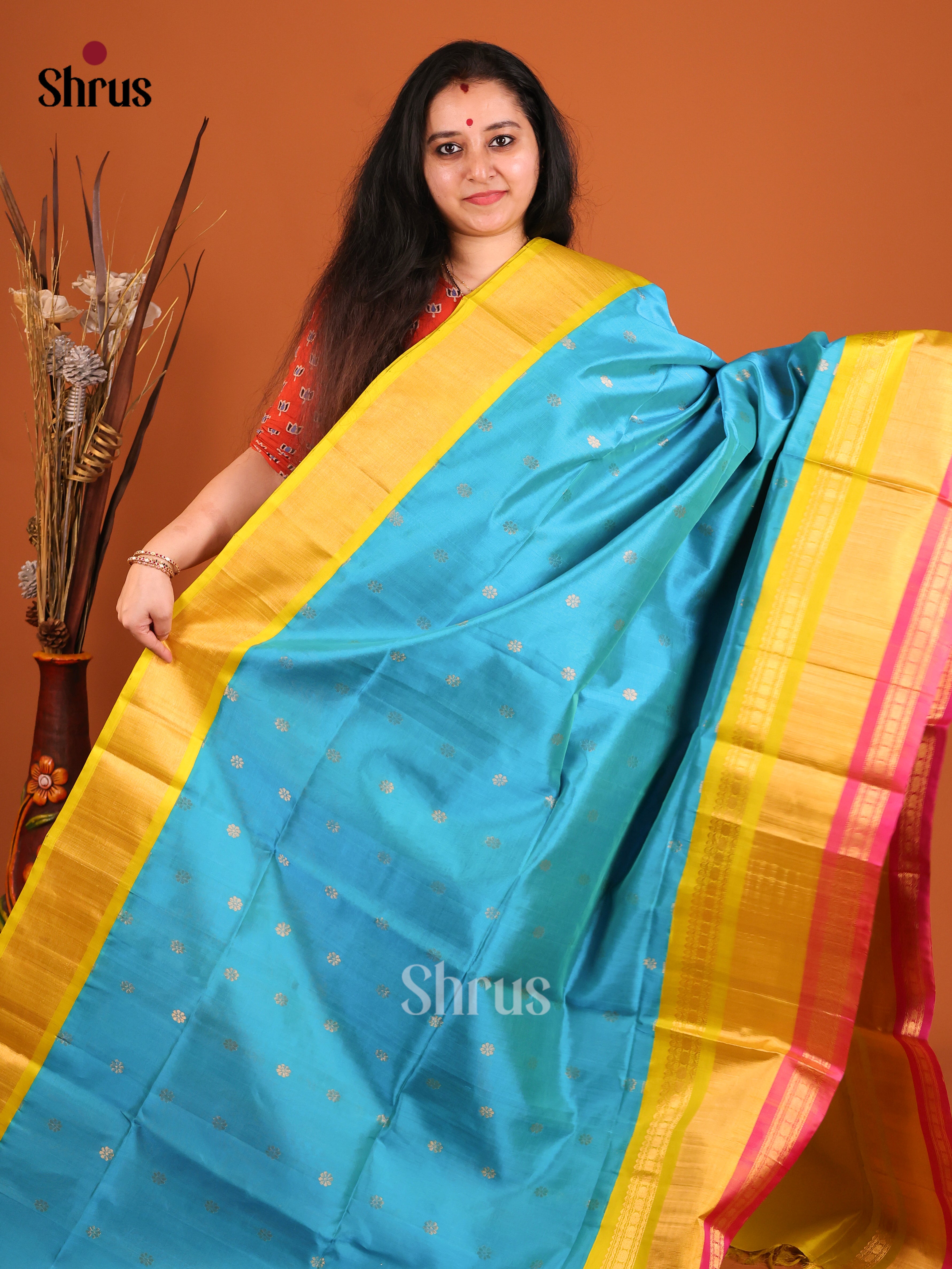 DIS17227 - Korvai-Big border Saree - Shop on Shrus.com