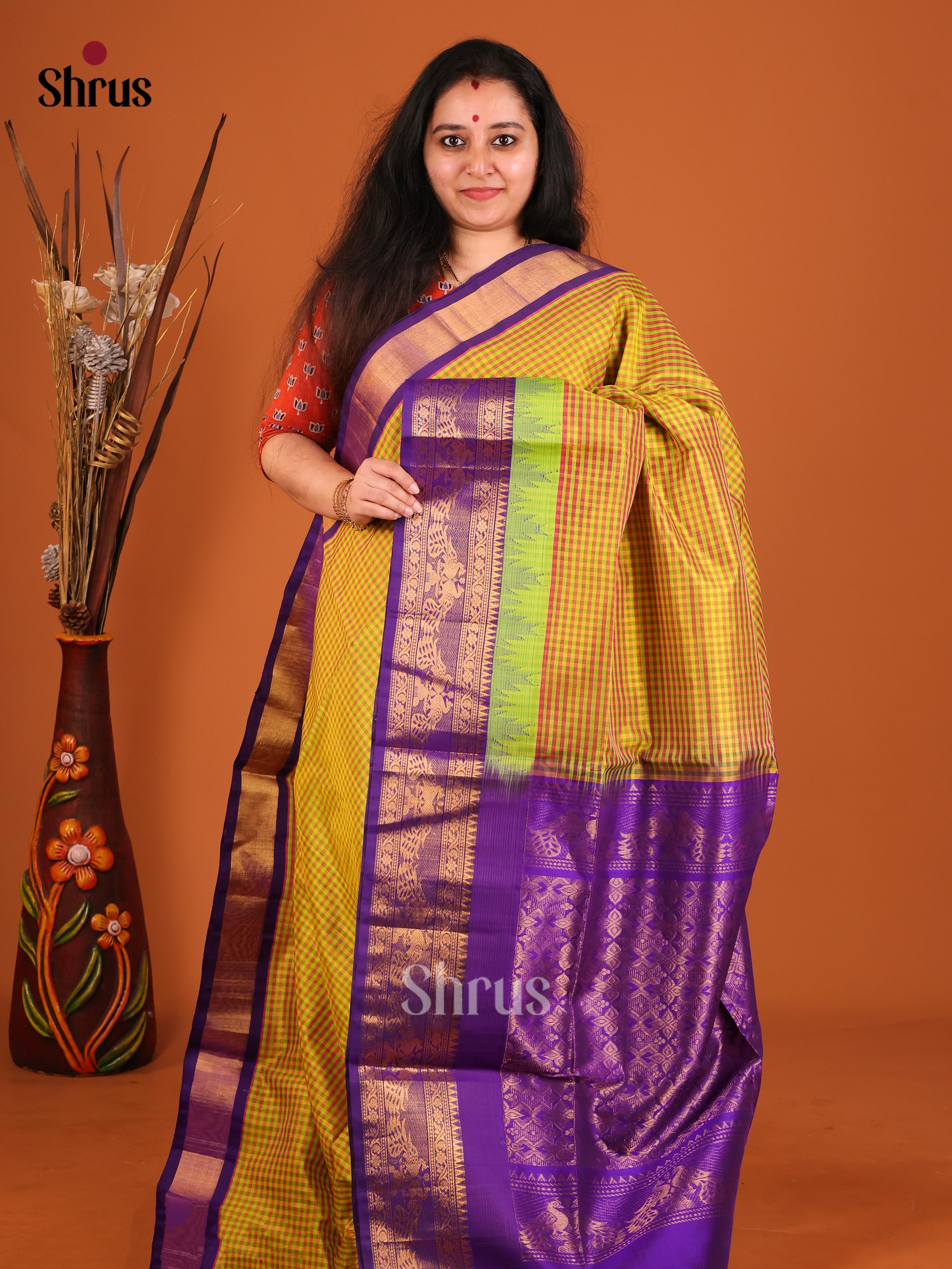 DIS17232 - Korvai-kattams Saree - Shop on Shrus.com