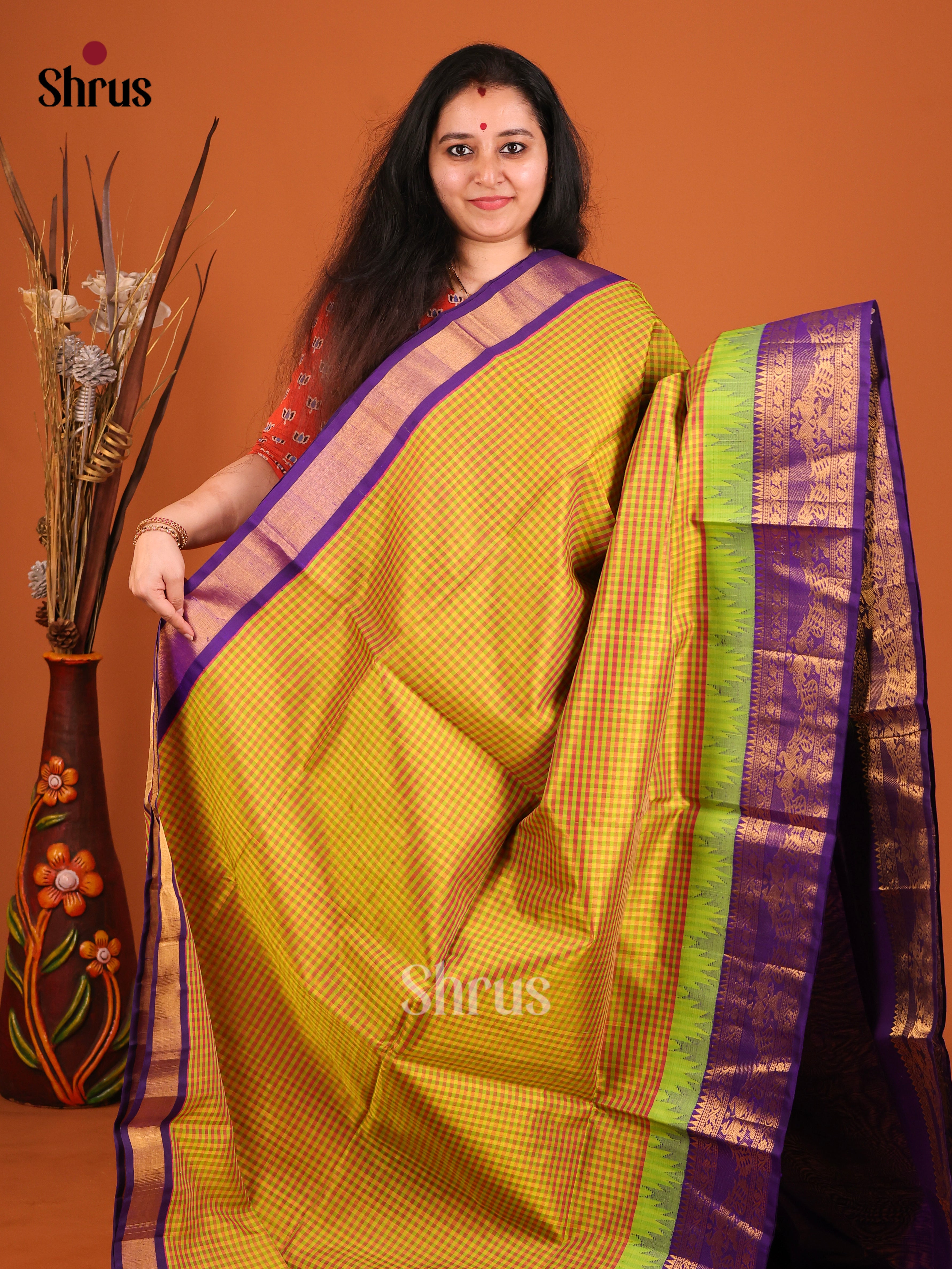 DIS17232 - Korvai-kattams Saree - Shop on Shrus.com