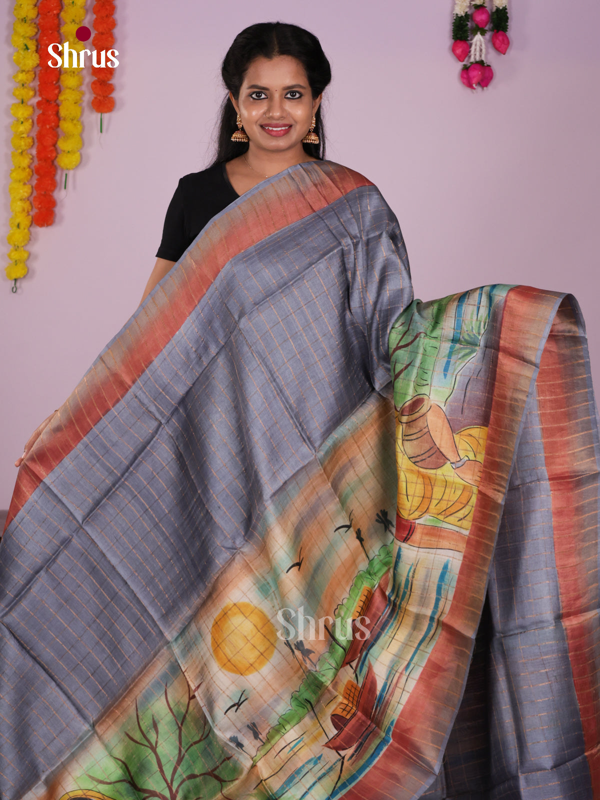 DIS17725 - Tussar Saree - Shop on Shrus.com