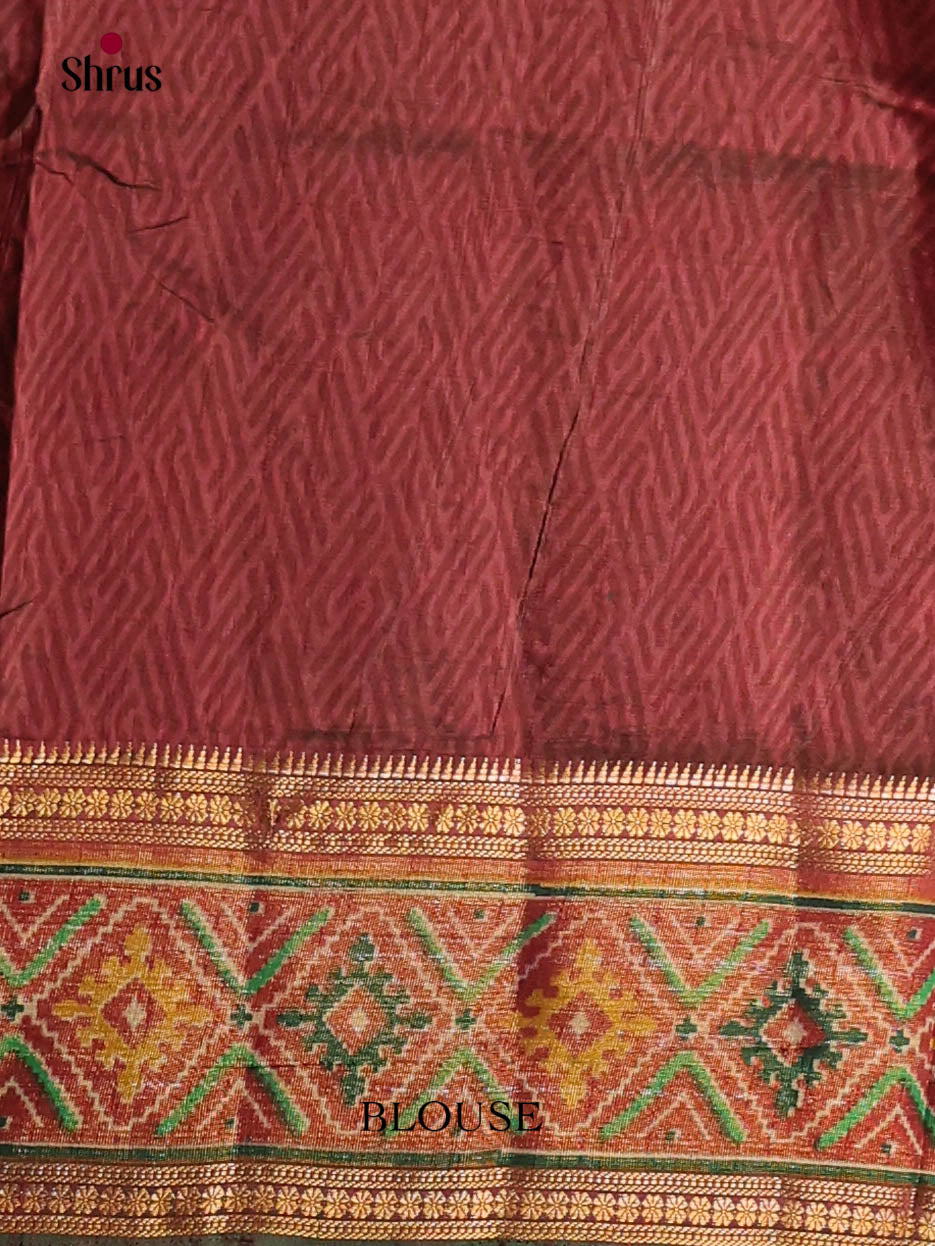 Green & Brown - Semi Patola Saree