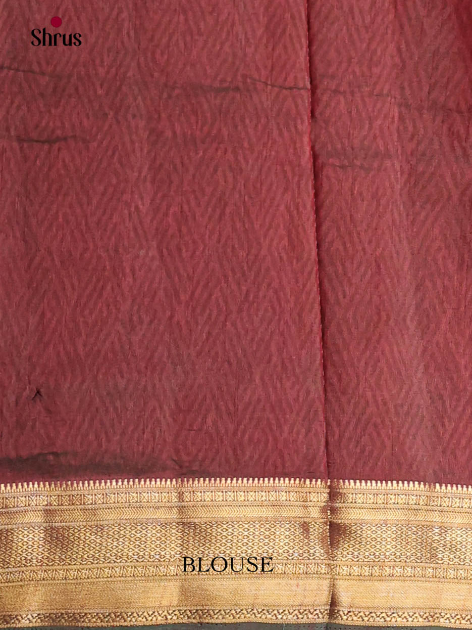 Green & Brown - Semi Patola Saree