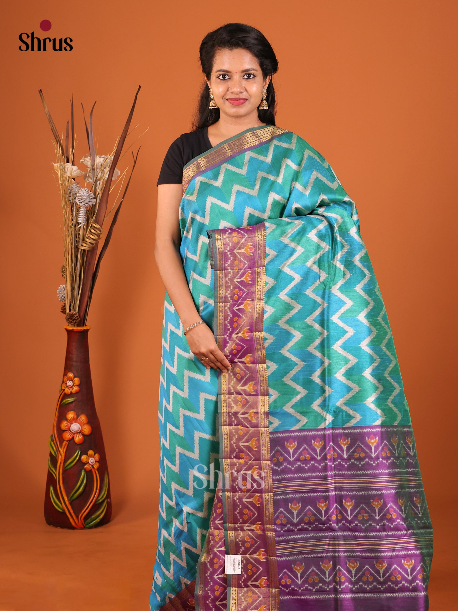 Blue & Purple - Semi Patola Saree