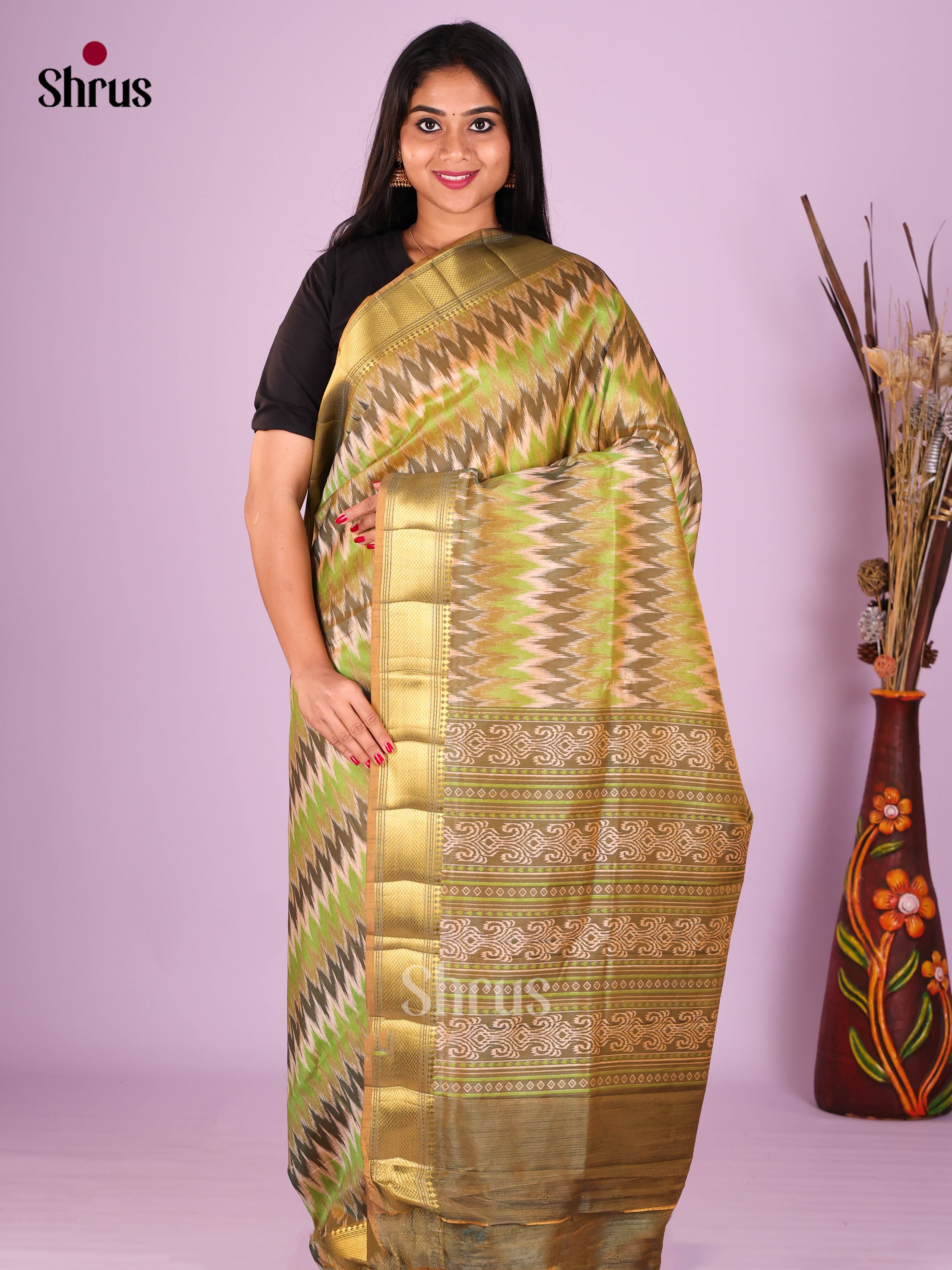 Chutney Green- Semi Patola Saree