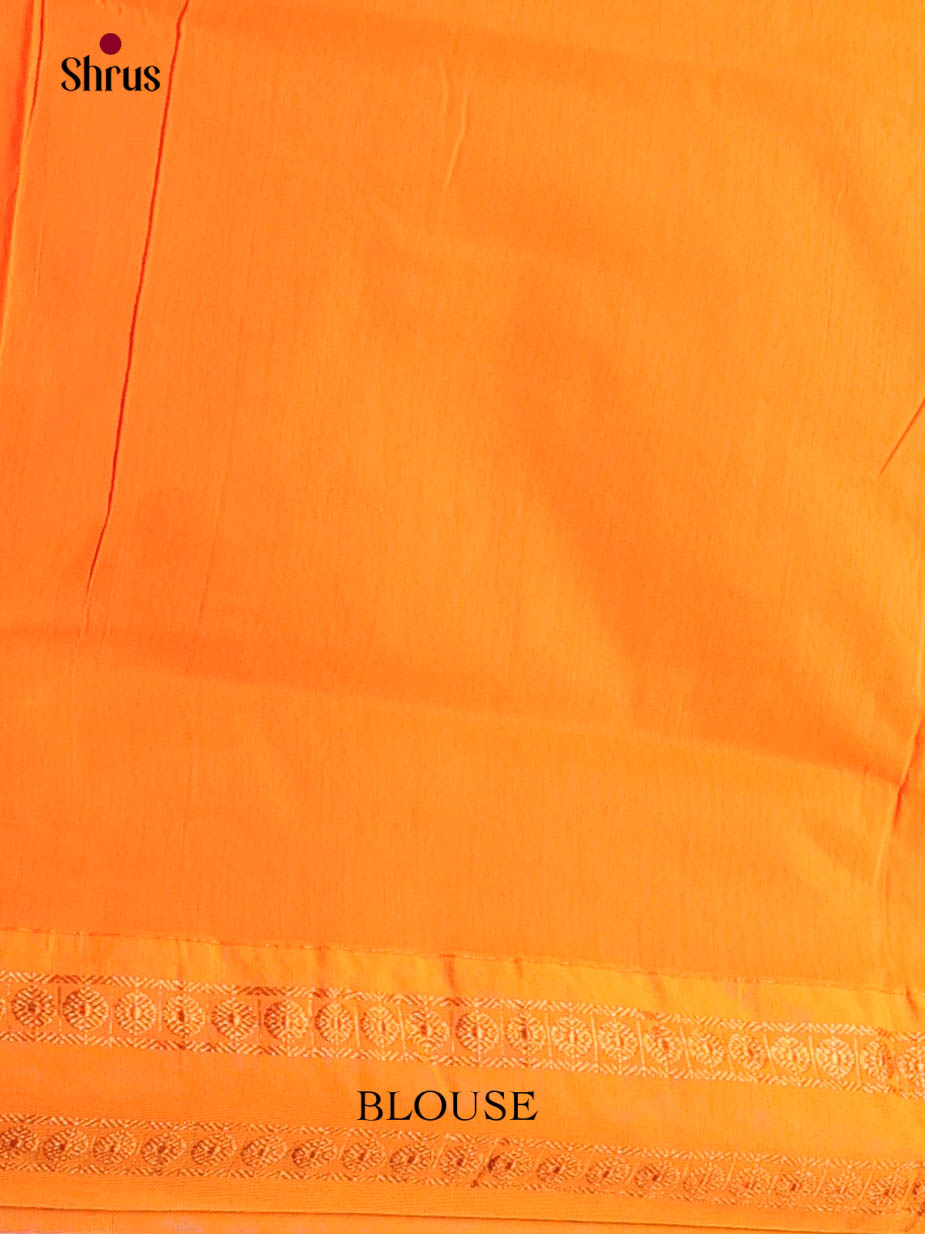 Cream & Orange - Kalyani Cotton Saree