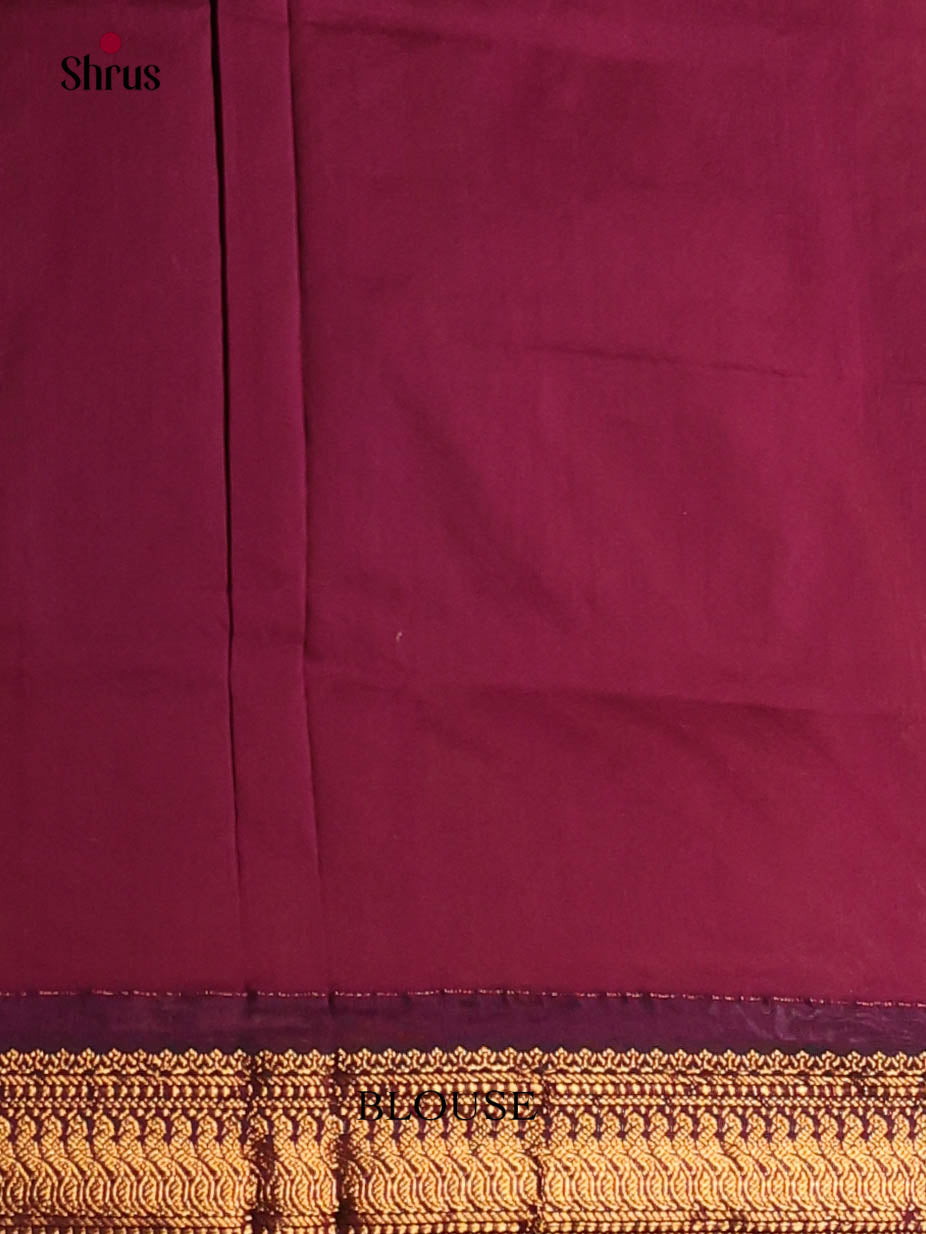 Mustard & Maroon - Kalyani Cotton Saree - Shop on Shrus.com
