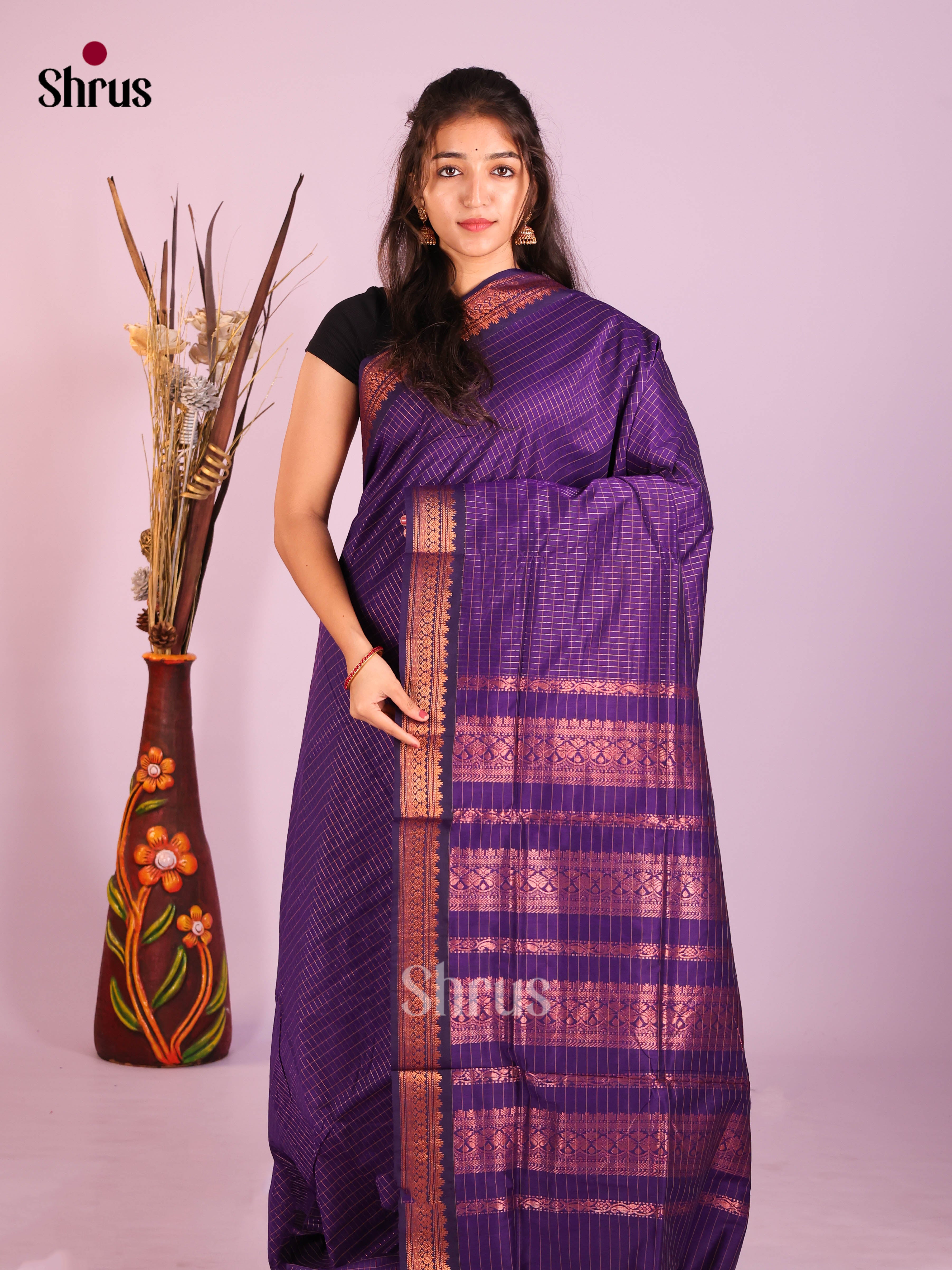 Violet  - Kalyani Cotton Saree