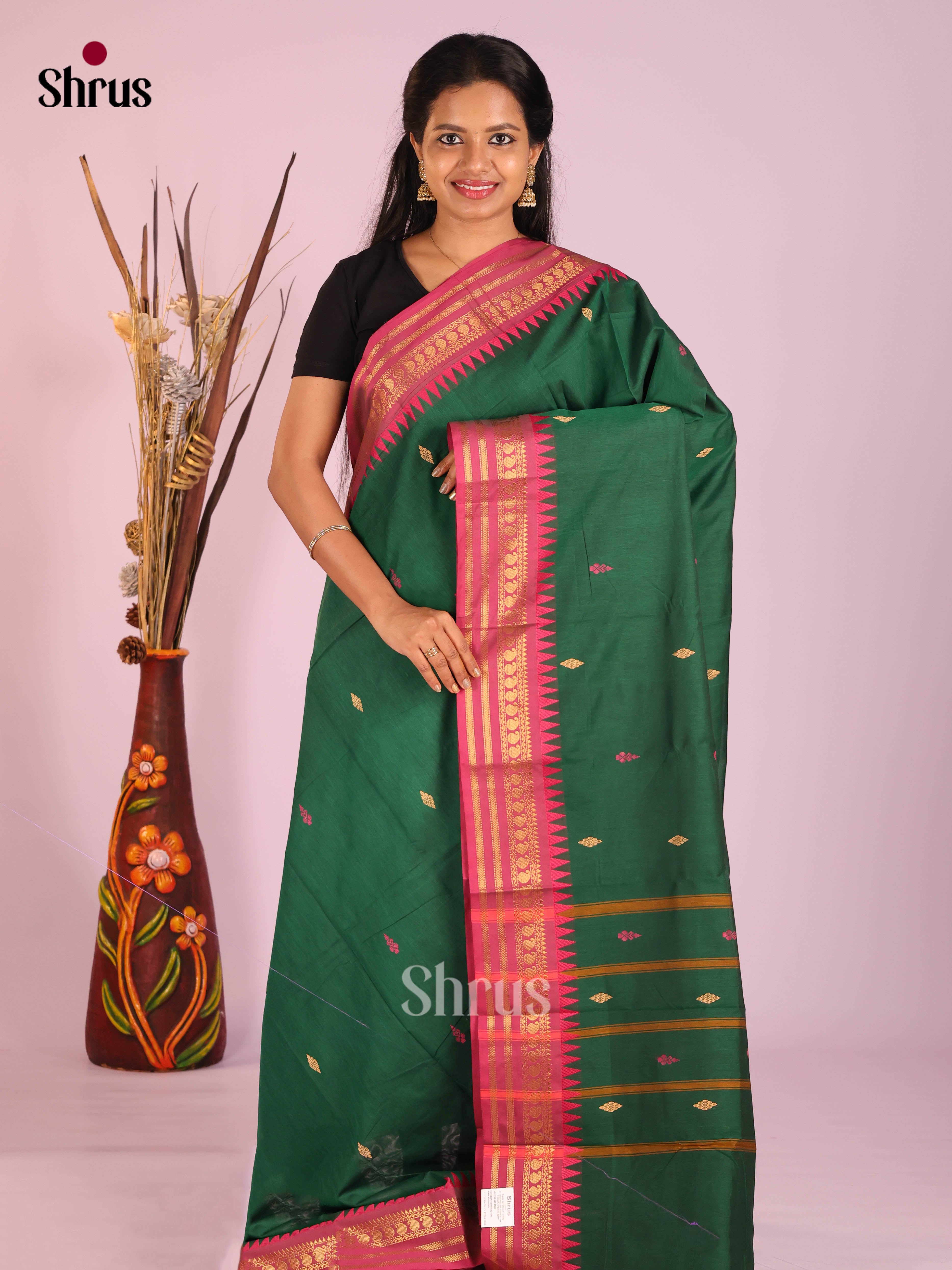 DIS18354 - Chettinad Mix Cotton-Without Blouse Saree