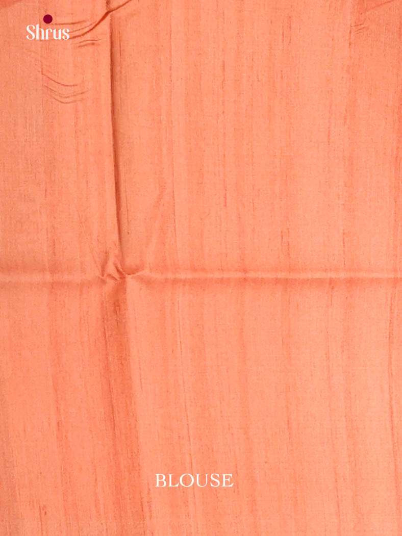 Orange & Cream - Printed Madhubani Saree