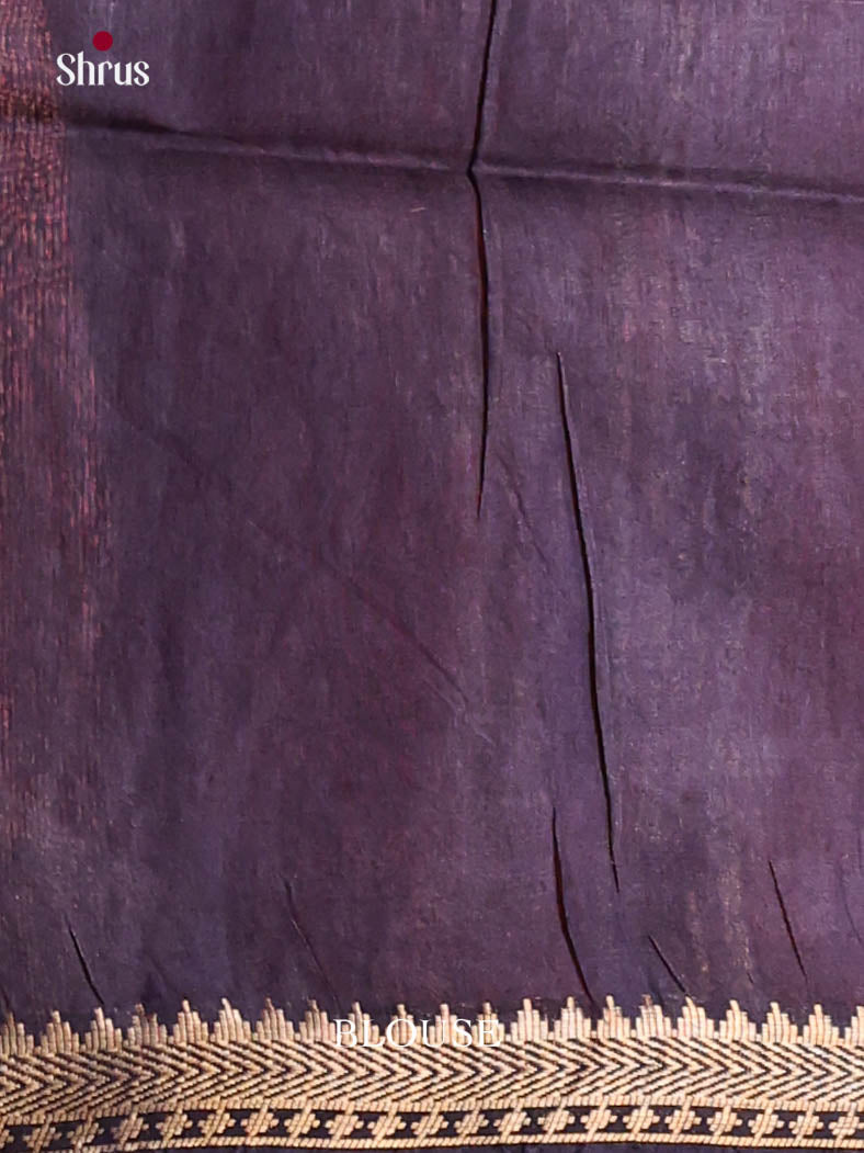 Cream & Blue - Semi Tussar Saree