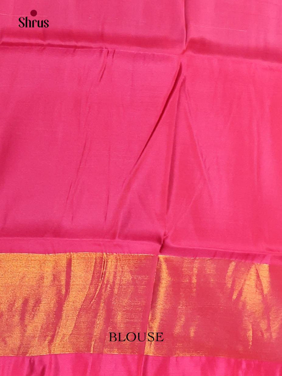 Blue & Pink - Semi uppada Saree