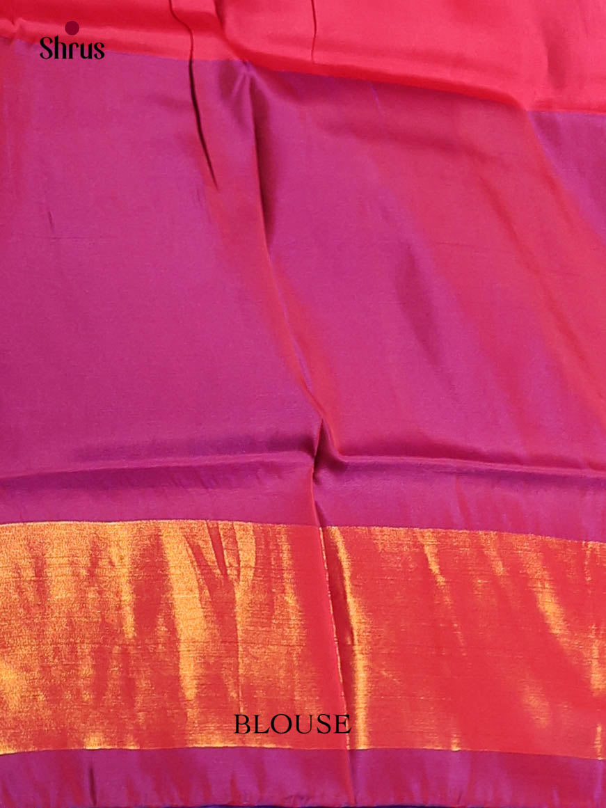 Blue & Pink - Semi uppada Saree