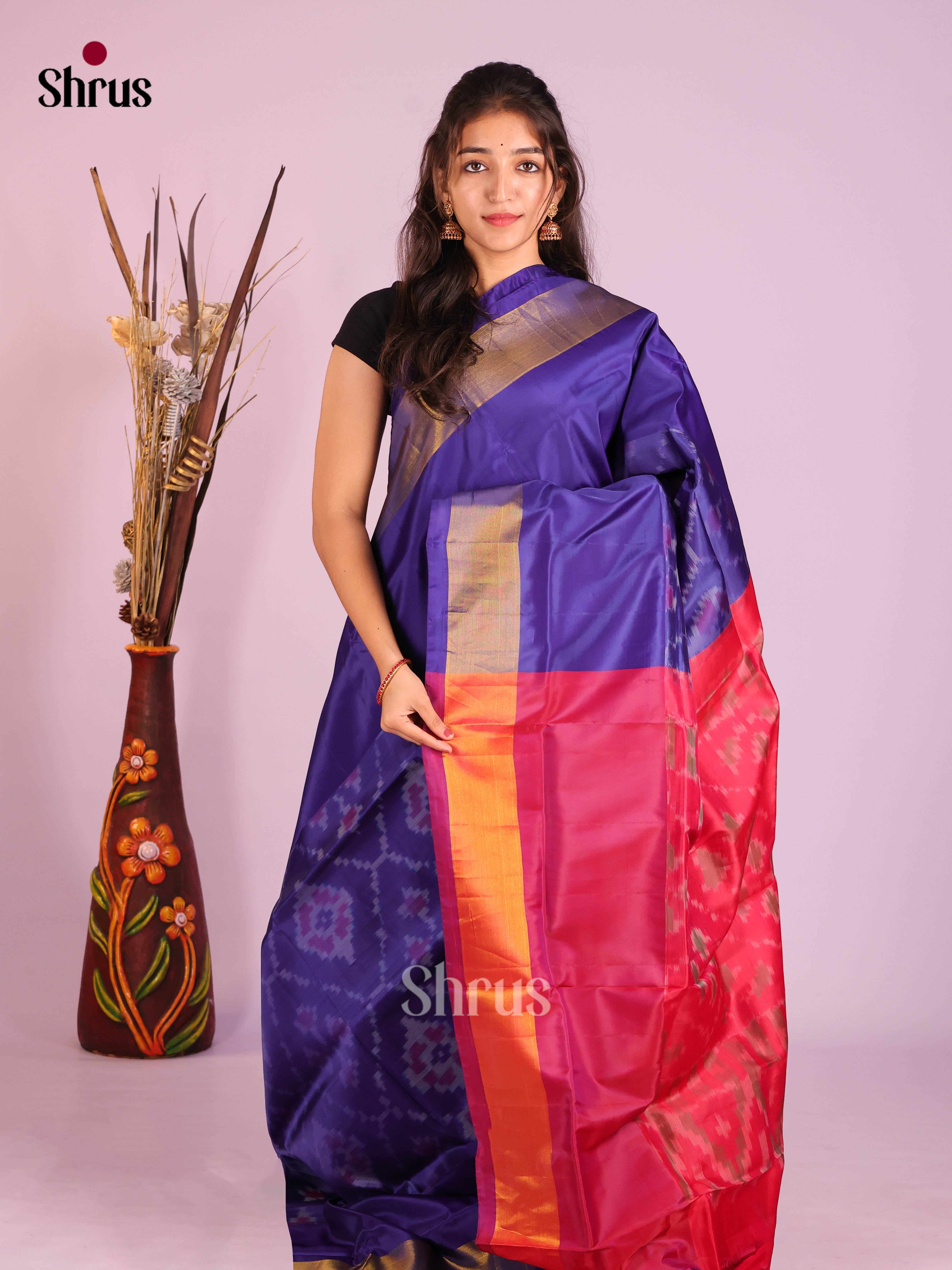 Blue & Purple- Semi uppada Saree