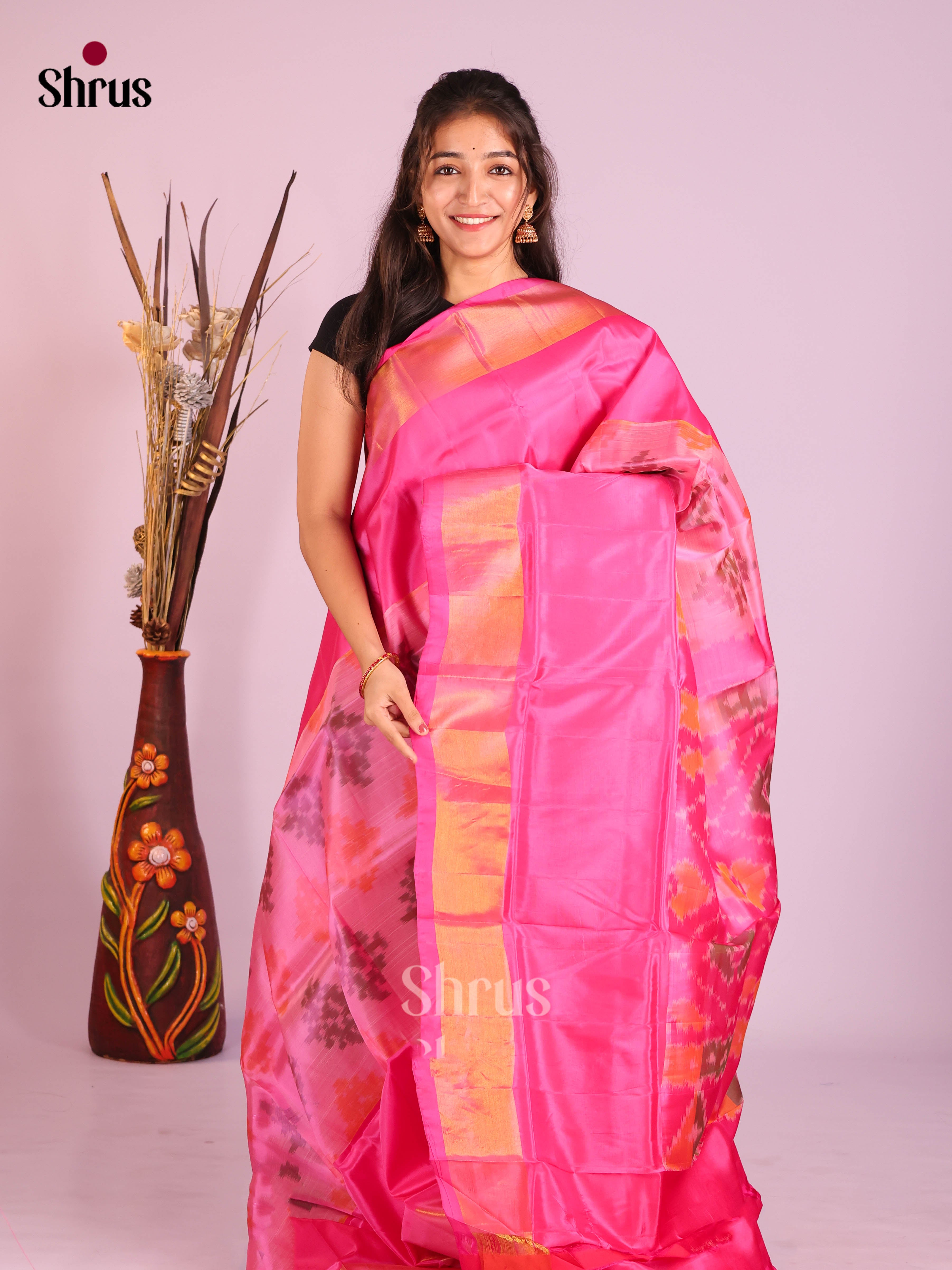 Pink - Semi uppada Saree