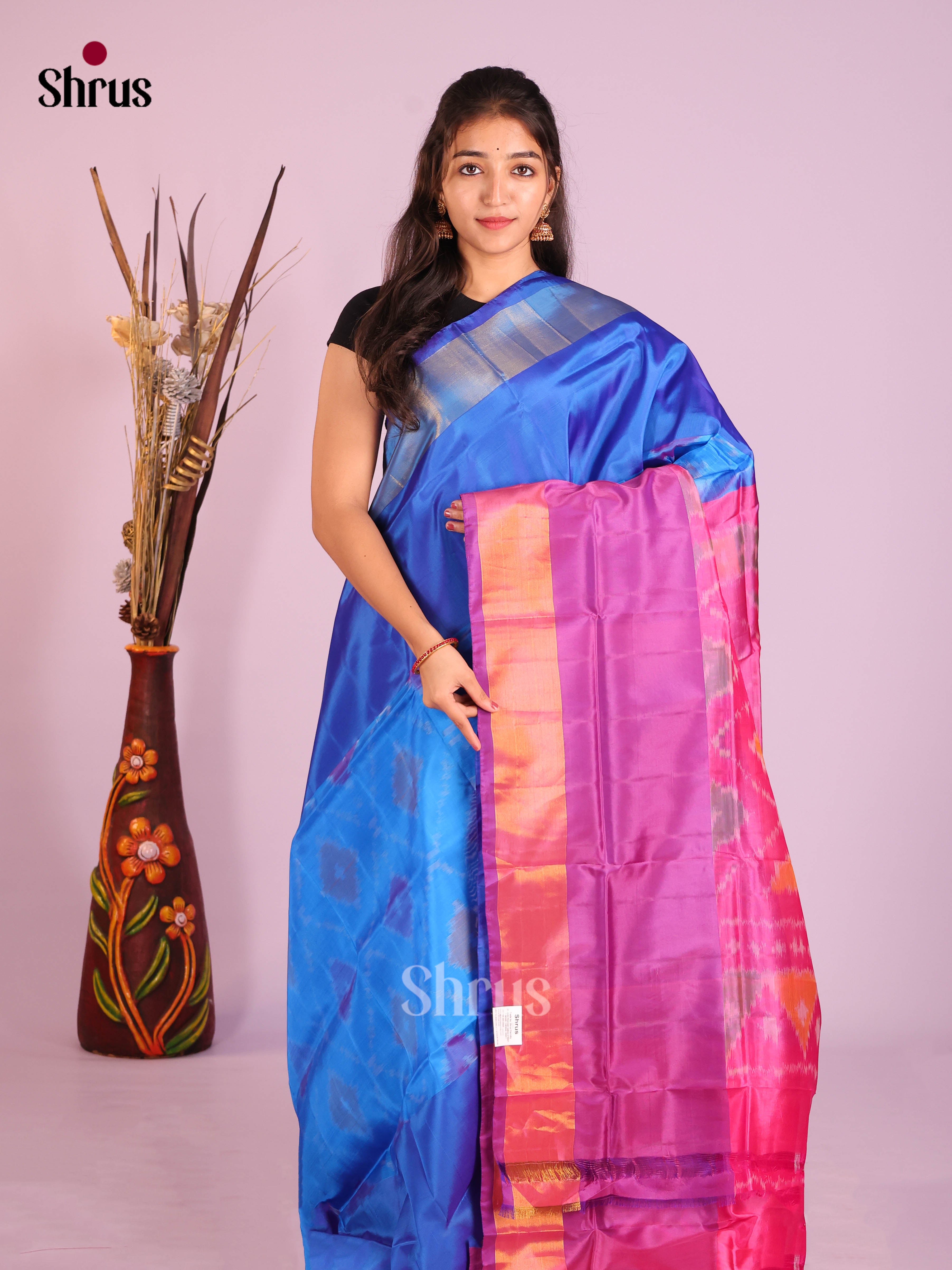 Blue & Purple - Semi uppada Saree
