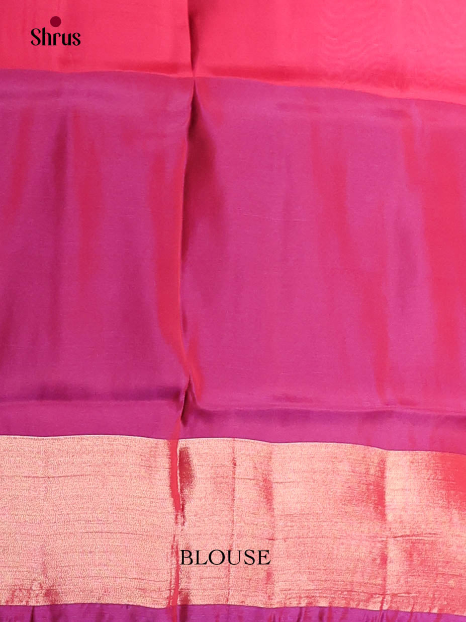 Blue & Pink - Semi uppada Saree