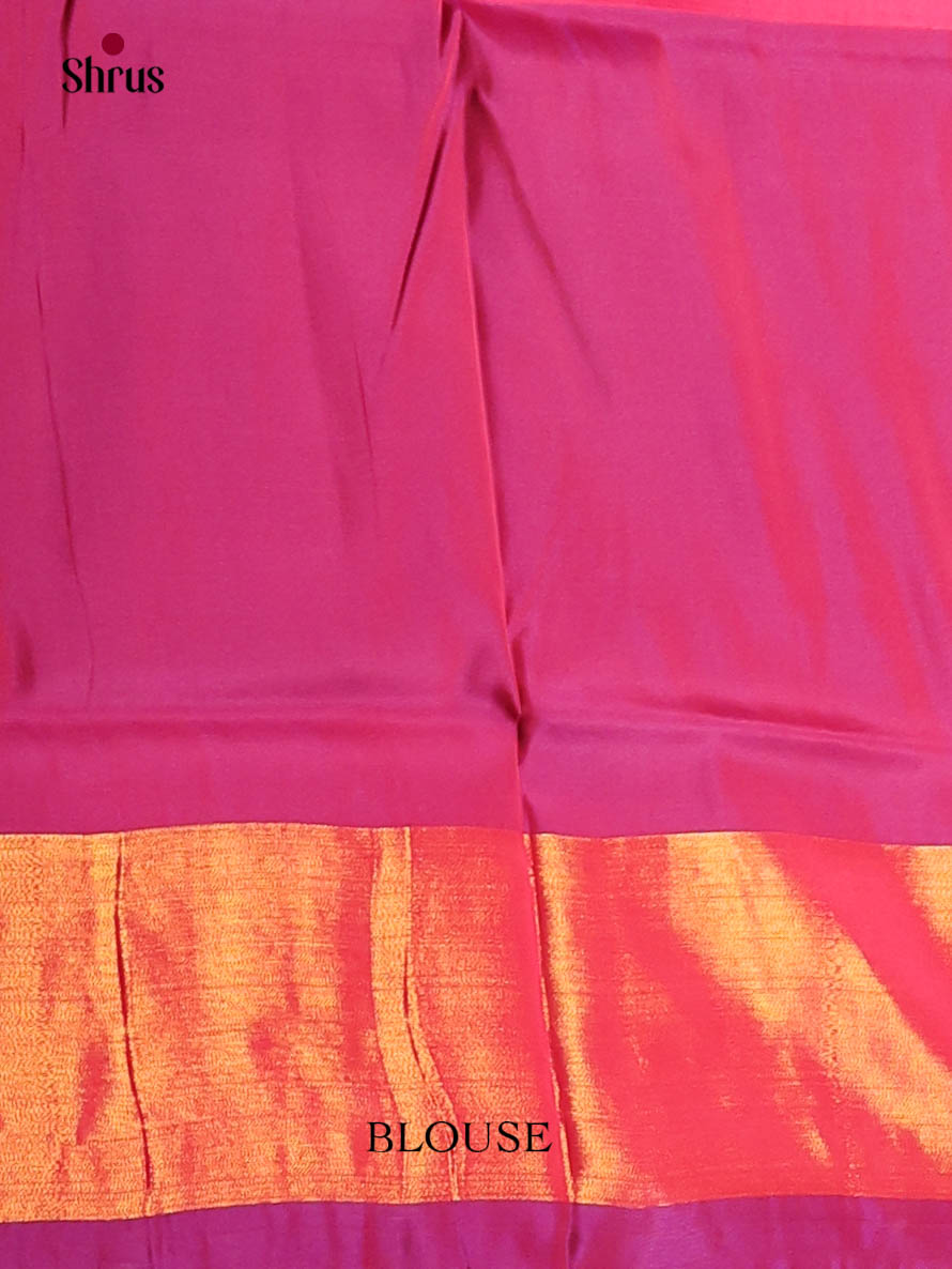Brown & Pink - Semi uppada Saree