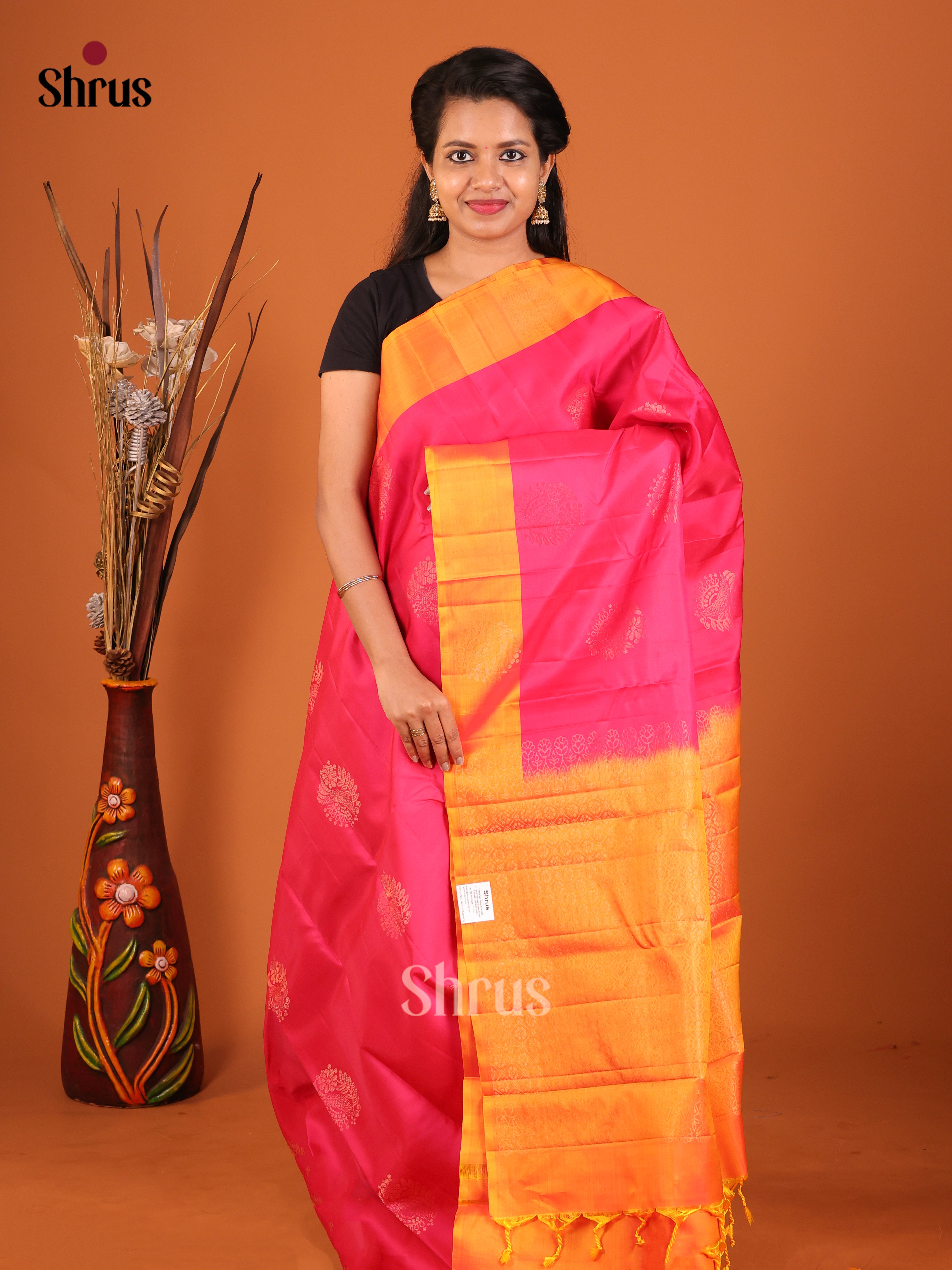 DIS19285 - Softsilk-halfpure Saree - Shop on Shrus.com