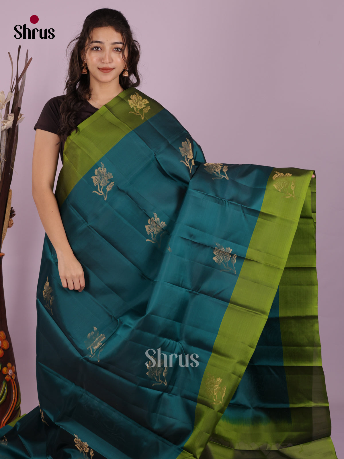 DIS19291 - Softsilk-halfpure Saree - Shop on Shrus.com