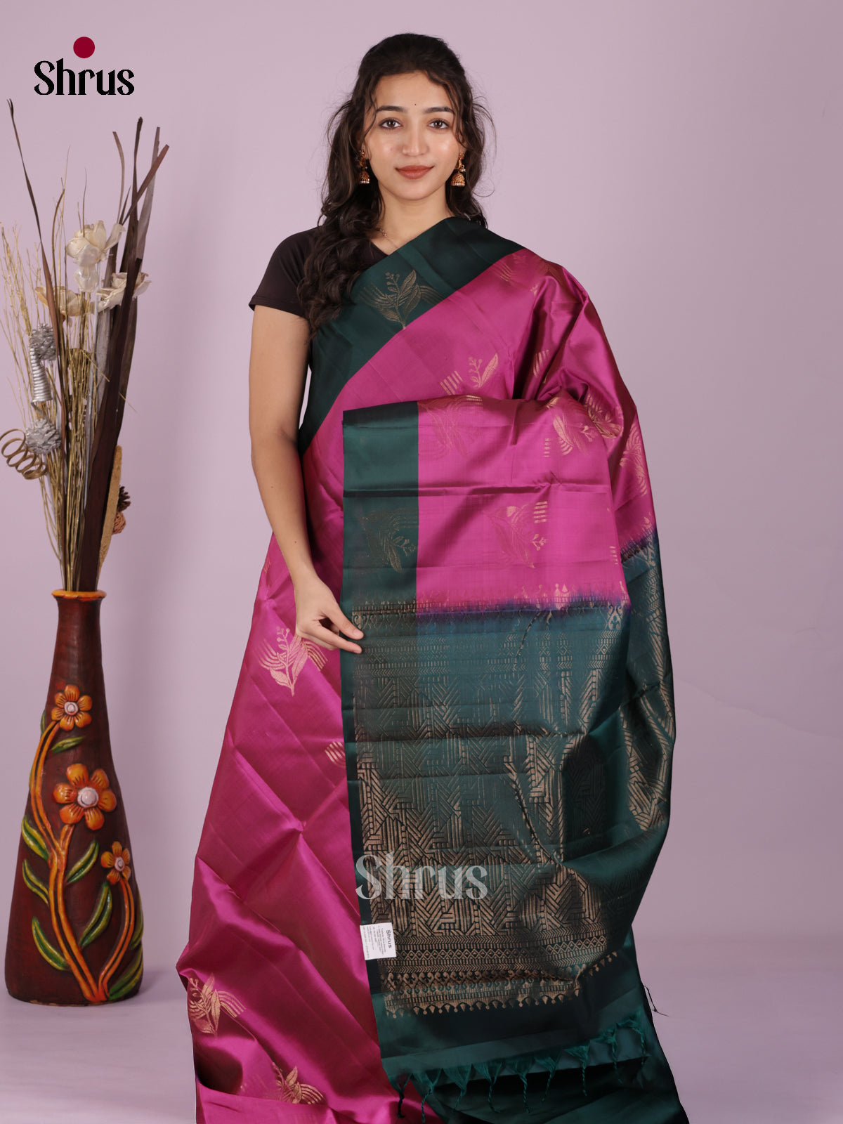 DIS19307 - Softsilk-halfpure Saree - Shop on Shrus.com