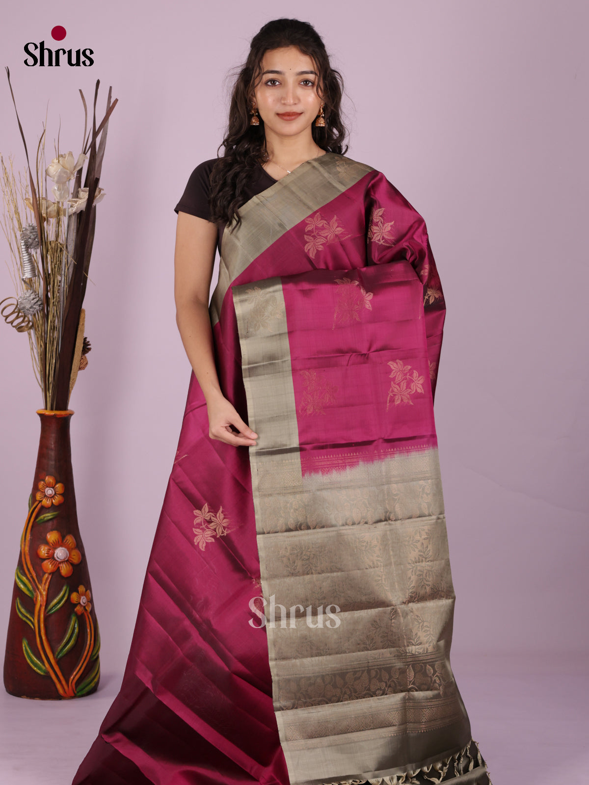DIS19308 - Softsilk-halfpure Saree - Shop on Shrus.com