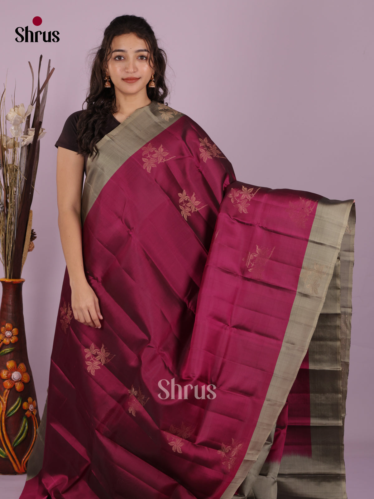 DIS19308 - Softsilk-halfpure Saree - Shop on Shrus.com