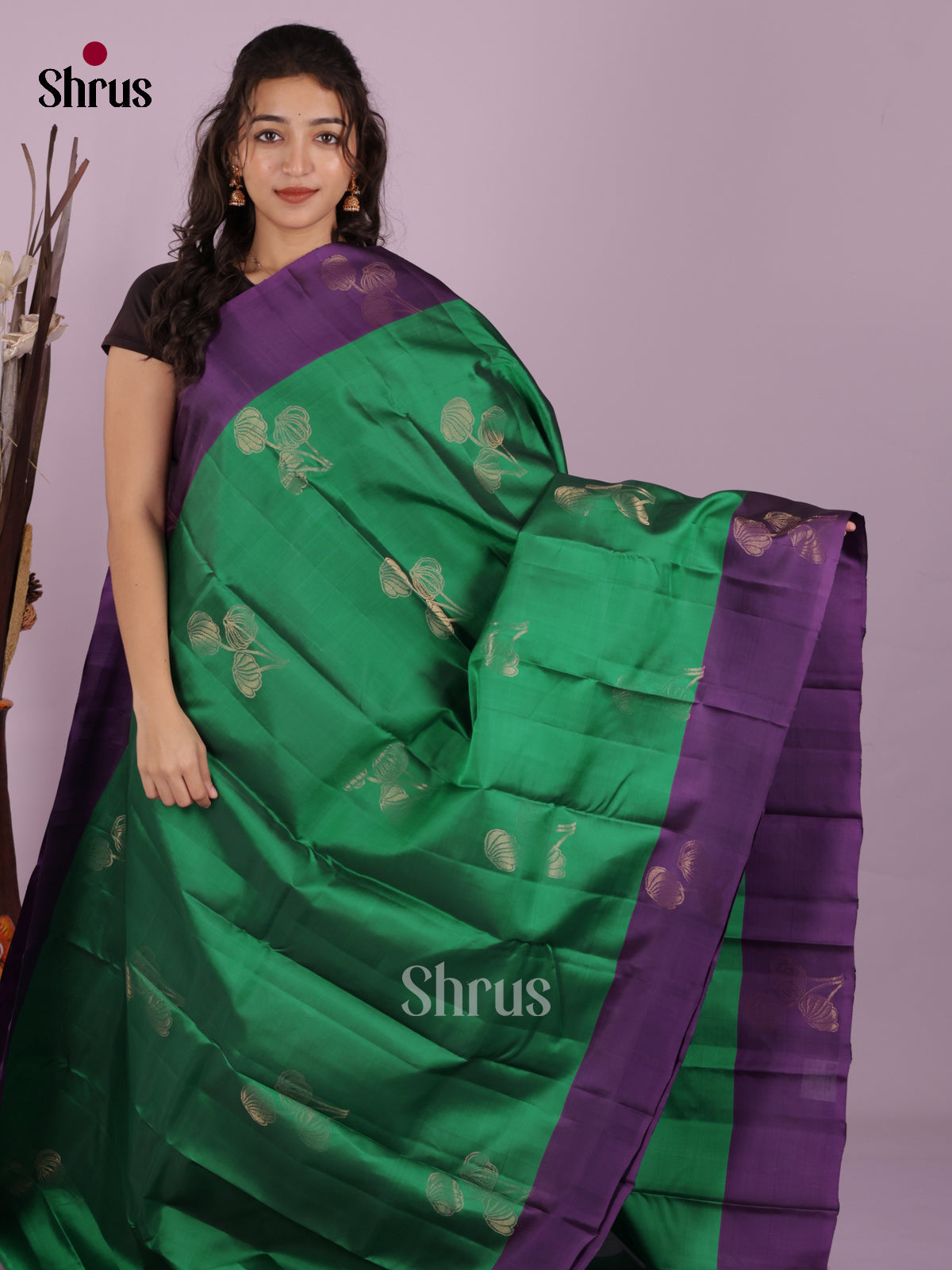 DIS19311 - Softsilk-halfpure Saree - Shop on Shrus.com