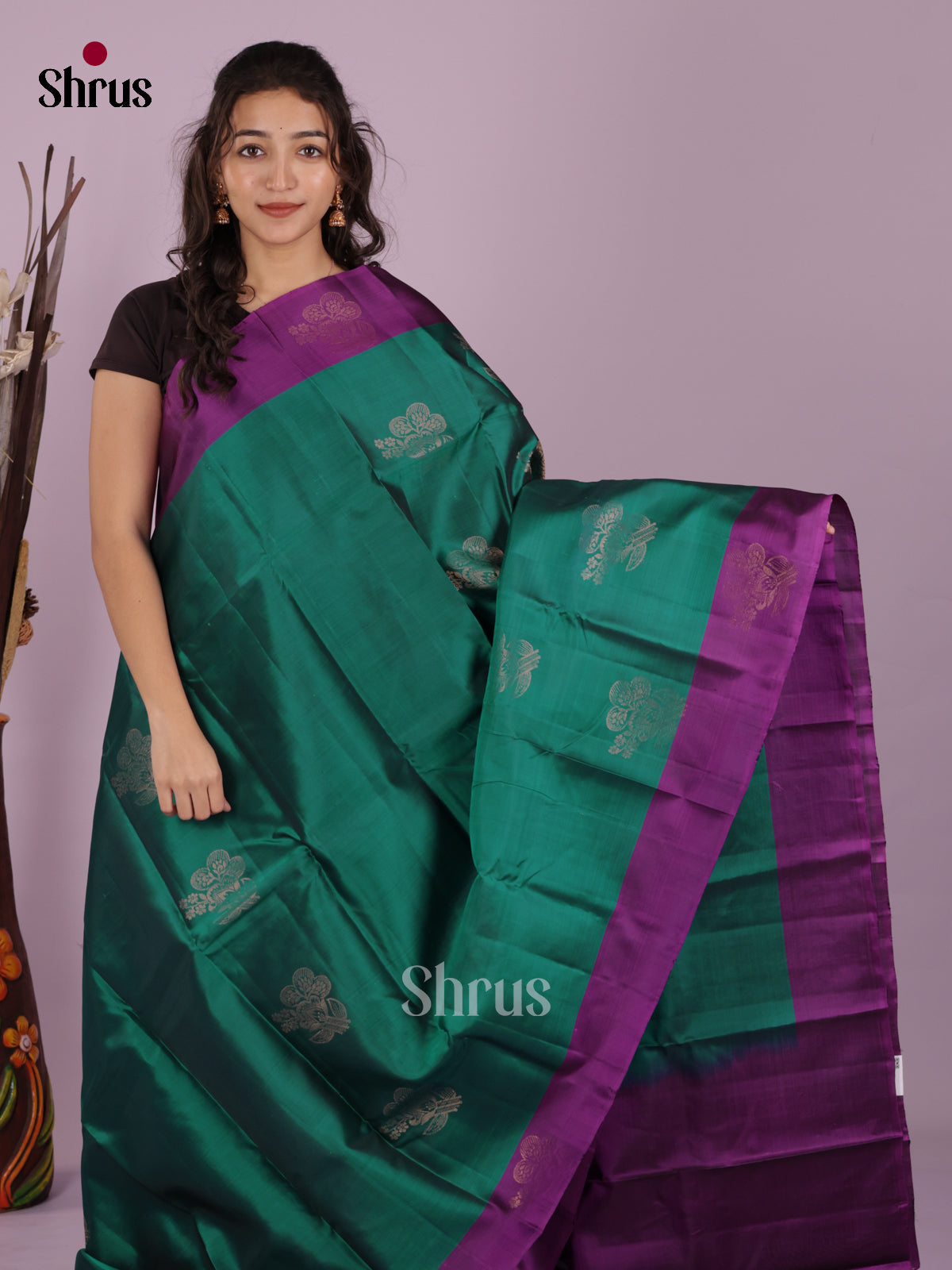 DIS19313 - Softsilk-halfpure Saree - Shop on Shrus.com