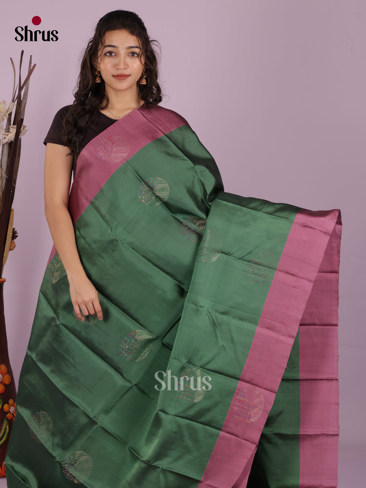 DIS19346 - Softsilk-halfpure Saree - Shop on Shrus.com