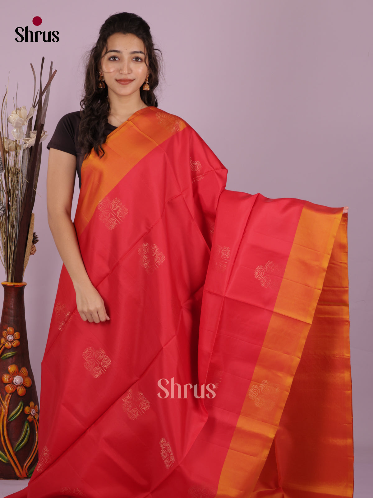 DIS19352 - Softsilk-halfpure Saree - Shop on Shrus.com