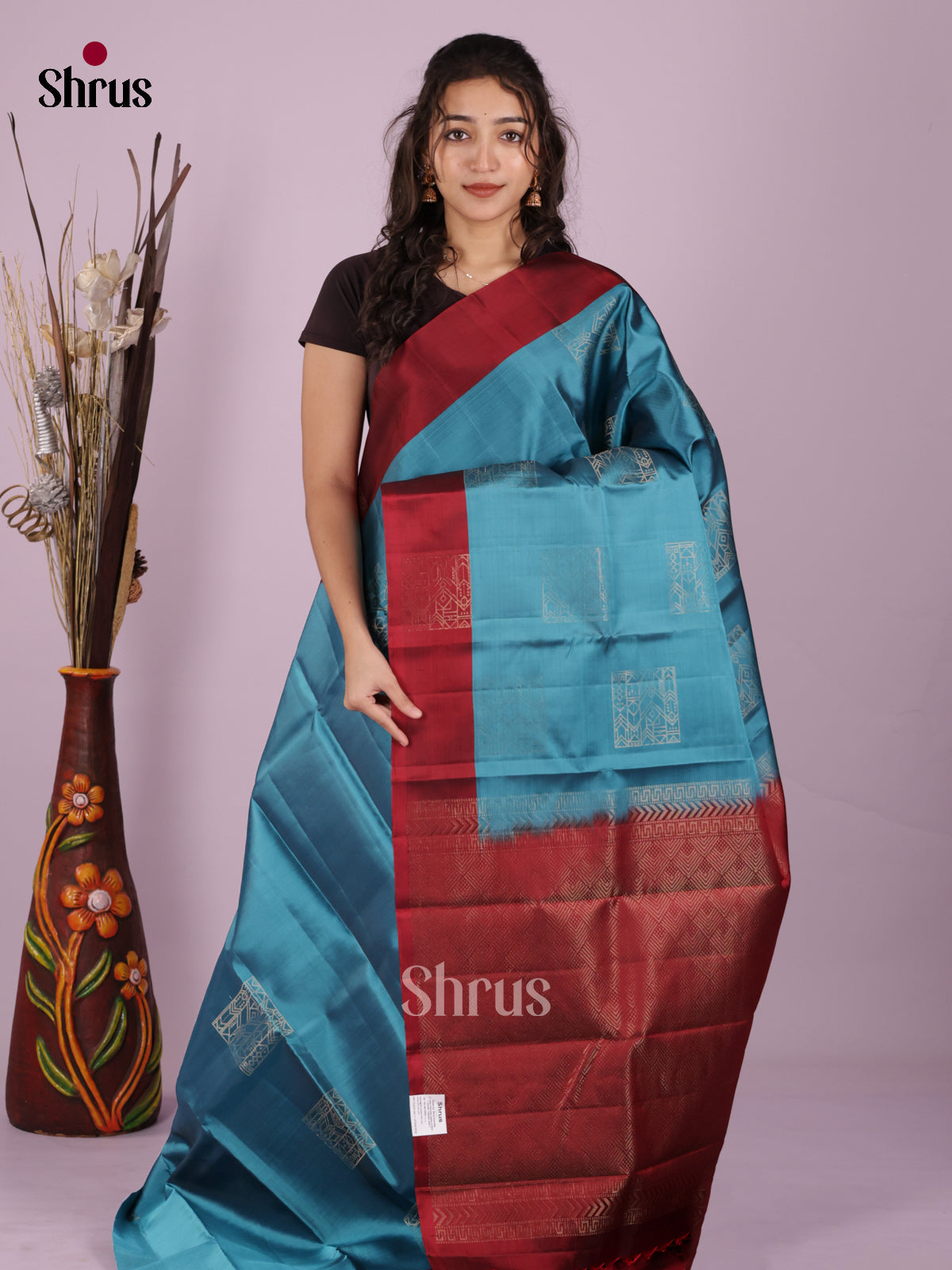 DIS19365 - Softsilk-halfpure Saree - Shop on Shrus.com