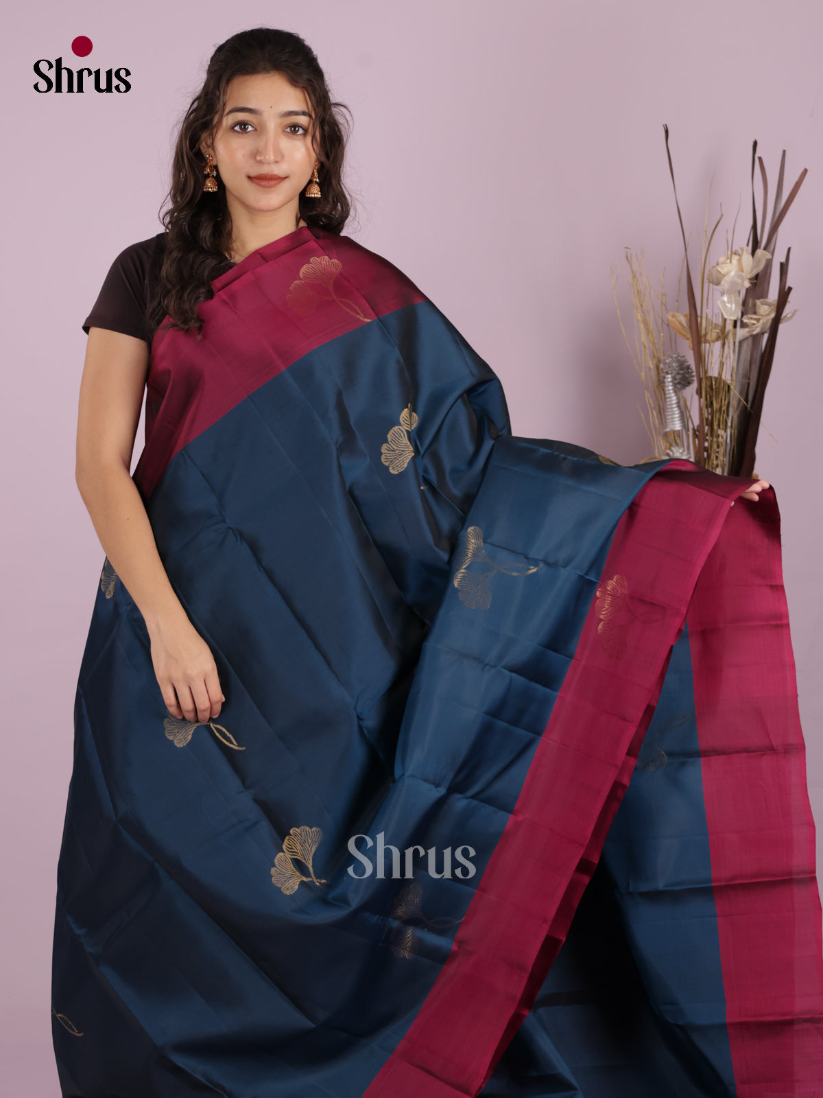DIS19386 - Softsilk-halfpure Saree - Shop on Shrus.com
