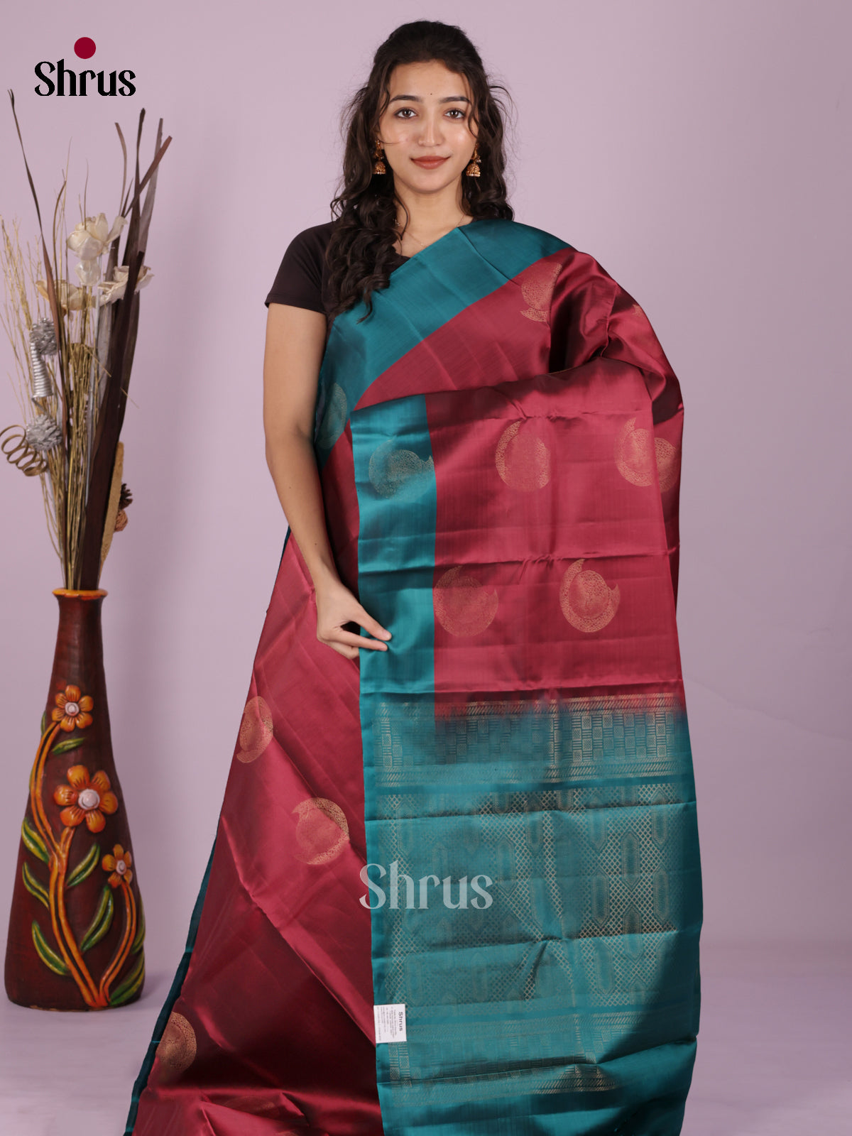 DIS19400 - Softsilk-halfpure Saree - Shop on Shrus.com