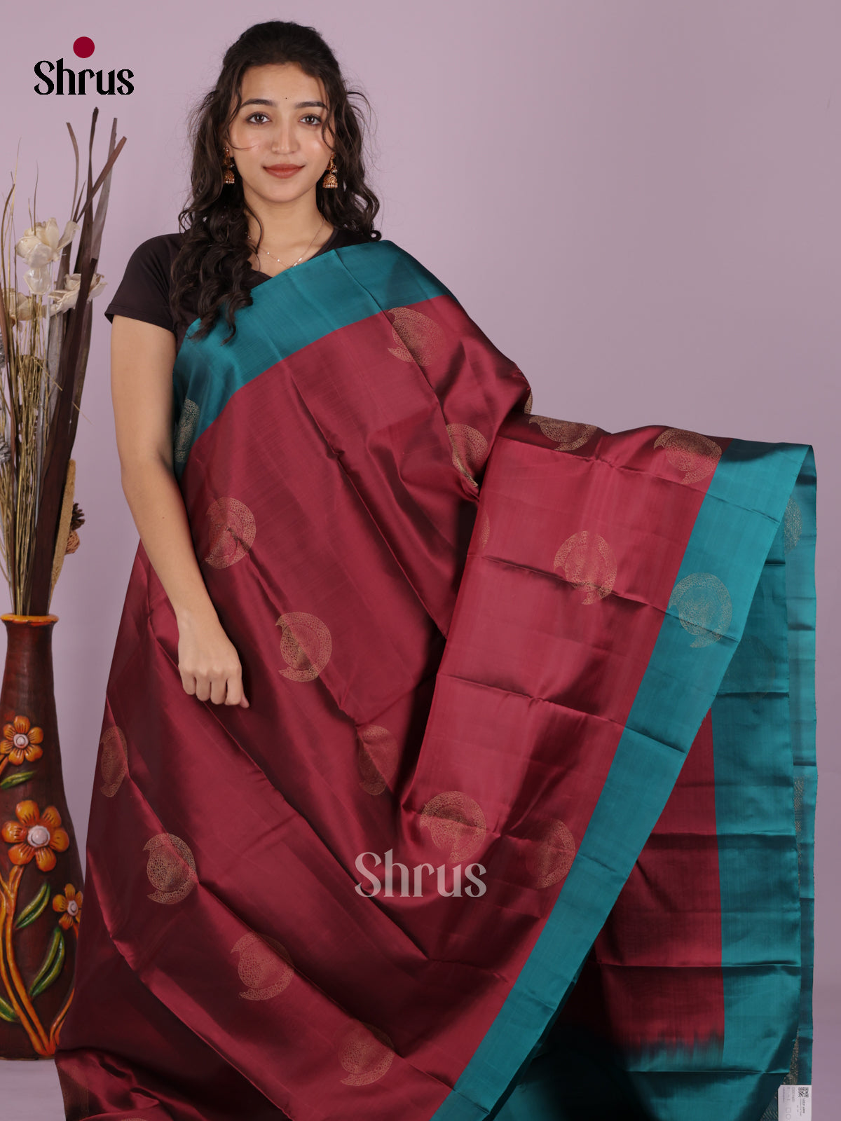 DIS19400 - Softsilk-halfpure Saree - Shop on Shrus.com