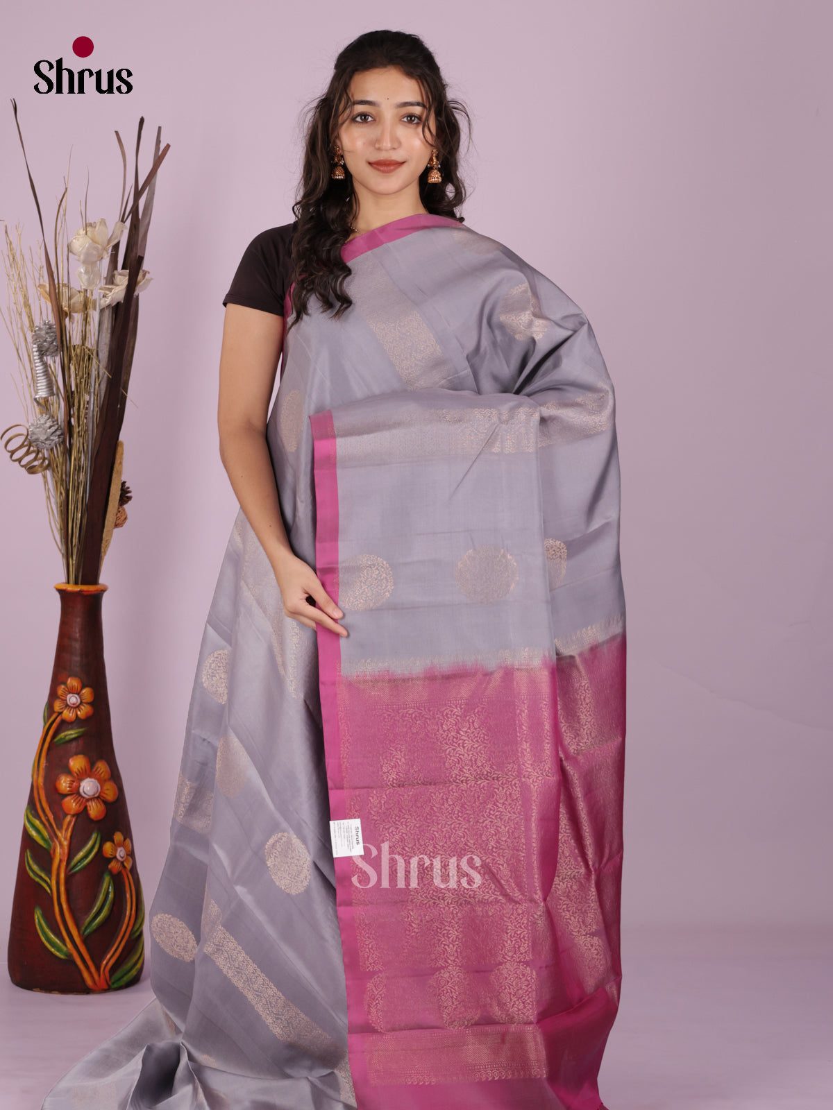 DIS19405 - Softsilk-halfpure Saree - Shop on Shrus.com