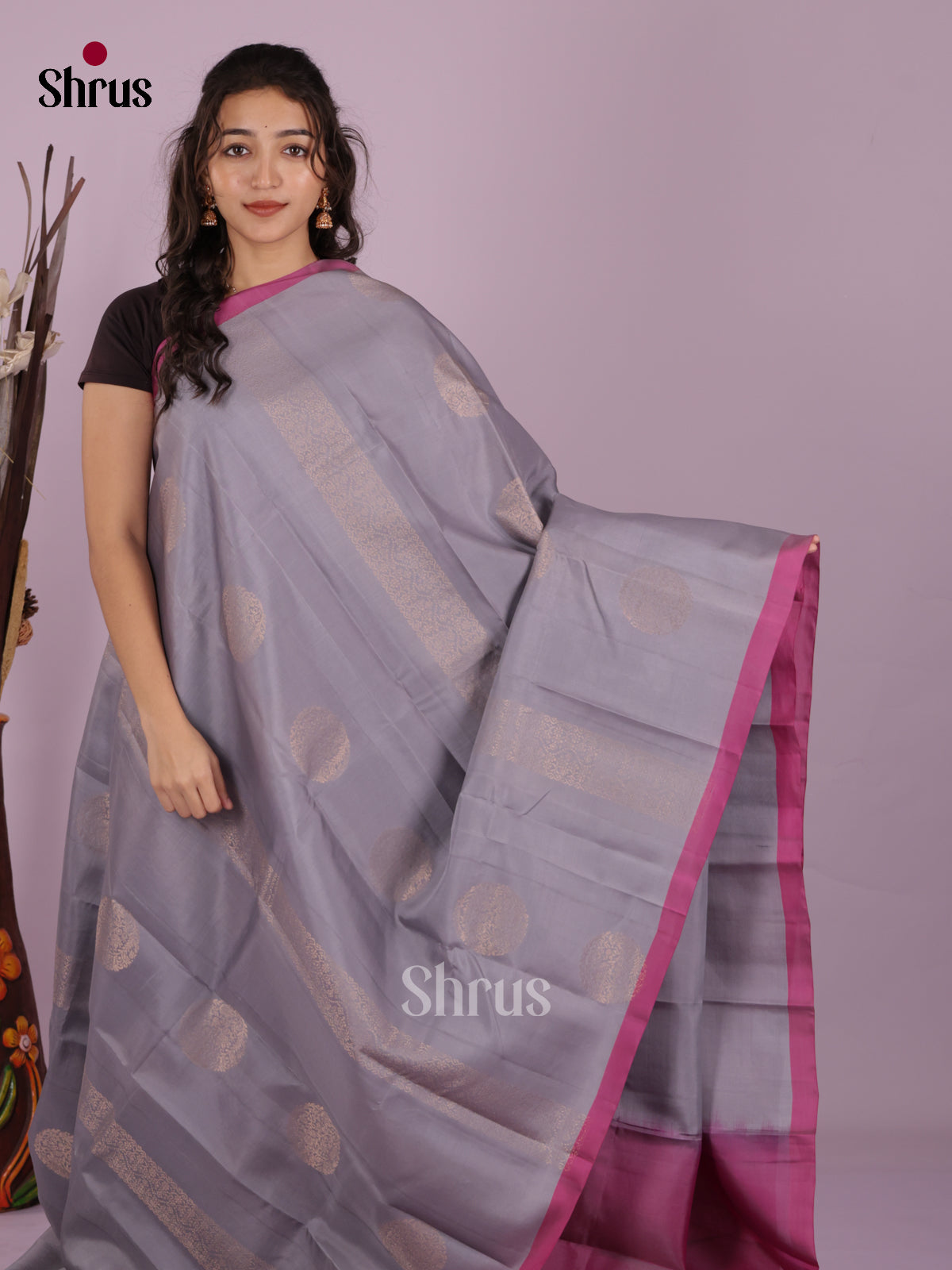 DIS19405 - Softsilk-halfpure Saree - Shop on Shrus.com