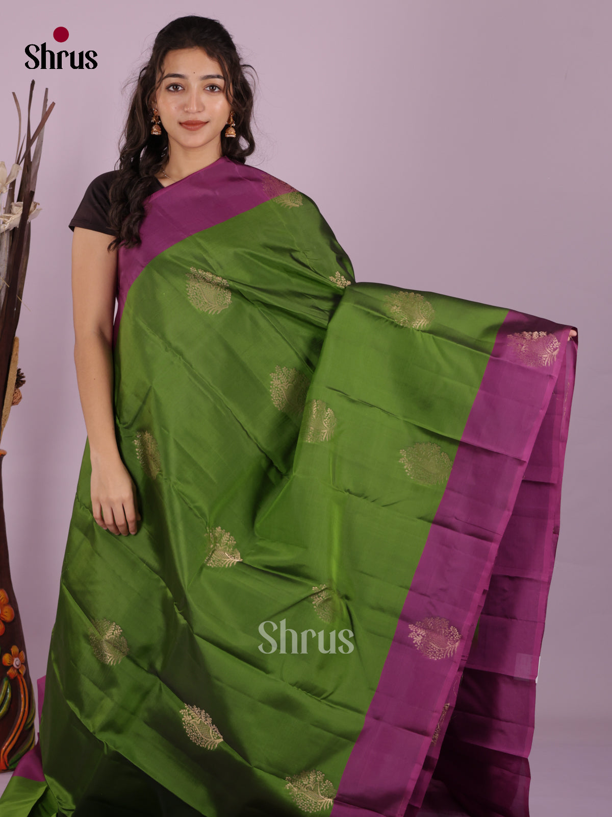 DIS19406 - Softsilk-halfpure Saree - Shop on Shrus.com