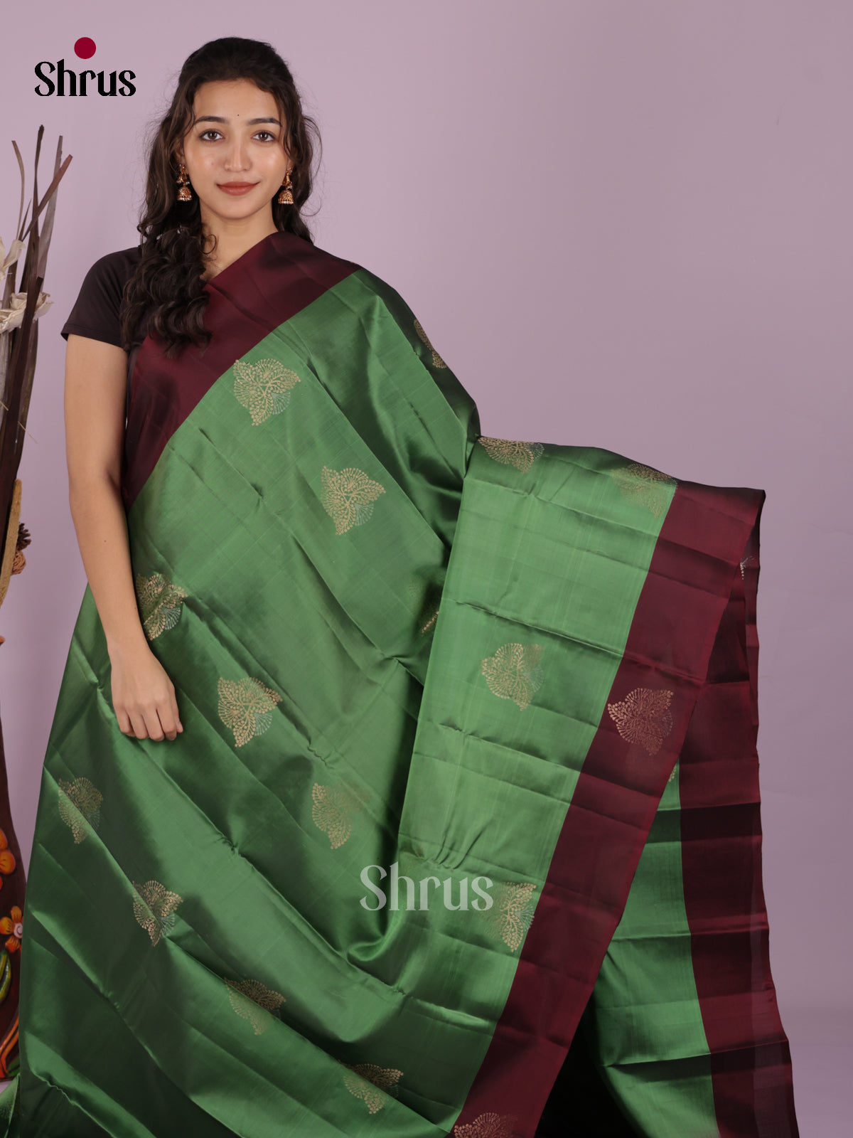DIS19408 - Softsilk-halfpure Saree - Shop on Shrus.com