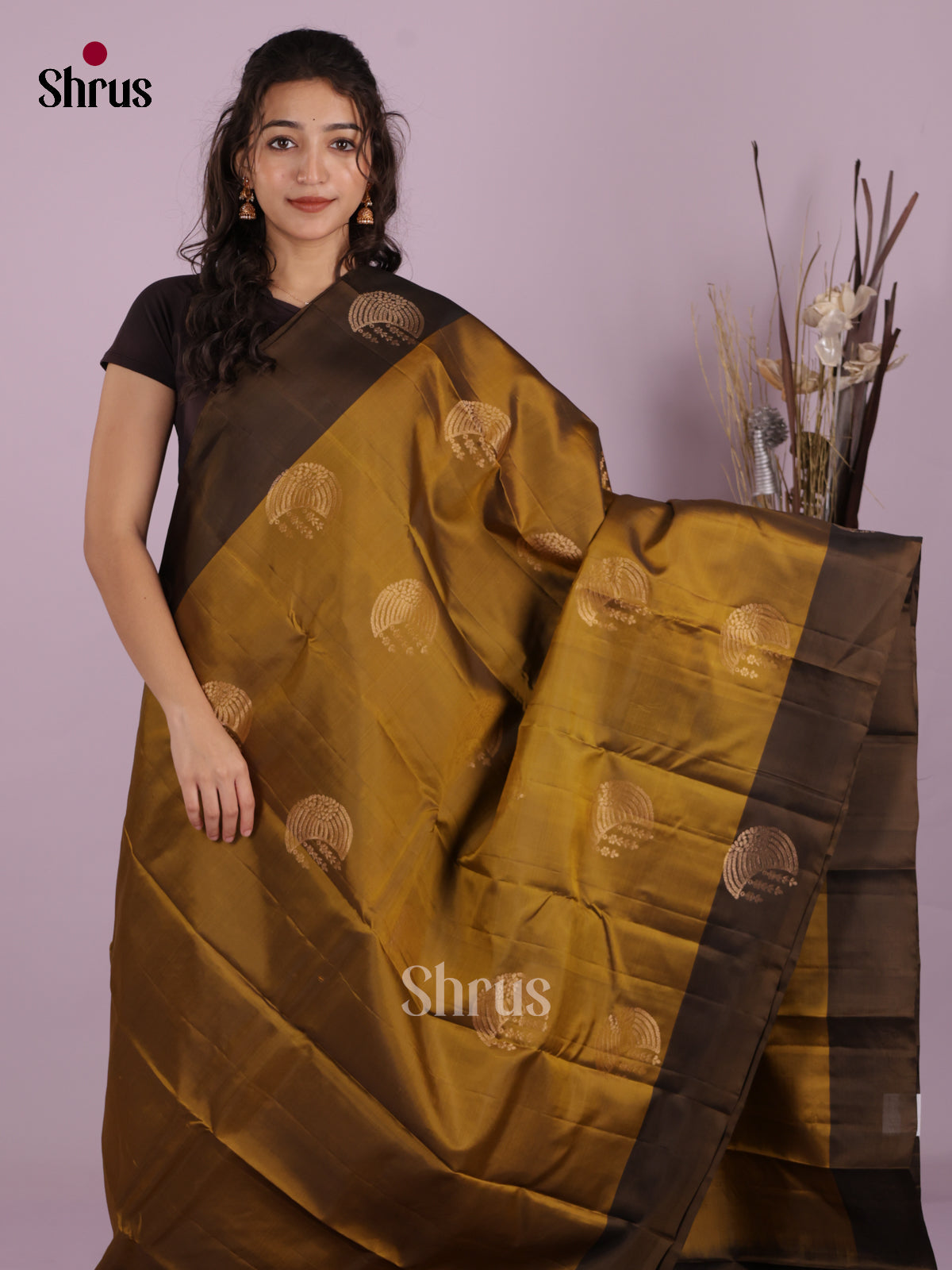 DIS19409 - Softsilk-halfpure Saree - Shop on Shrus.com