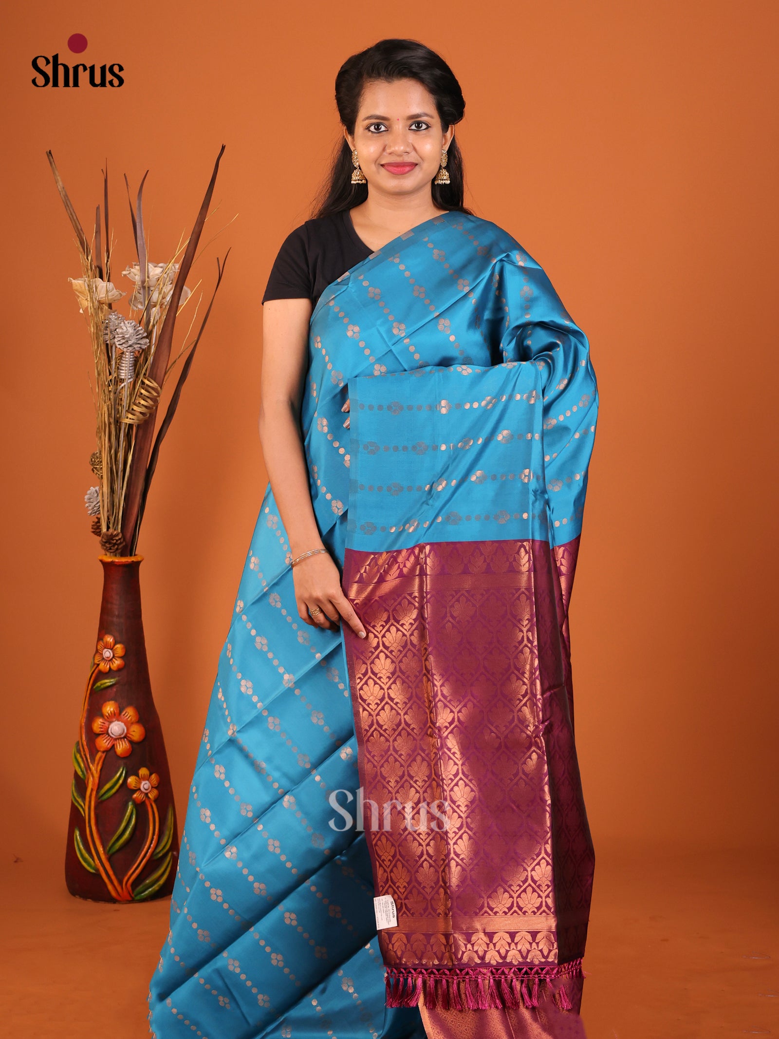 DIS19701 - Semi Softsilk Saree - Shop on Shrus.com
