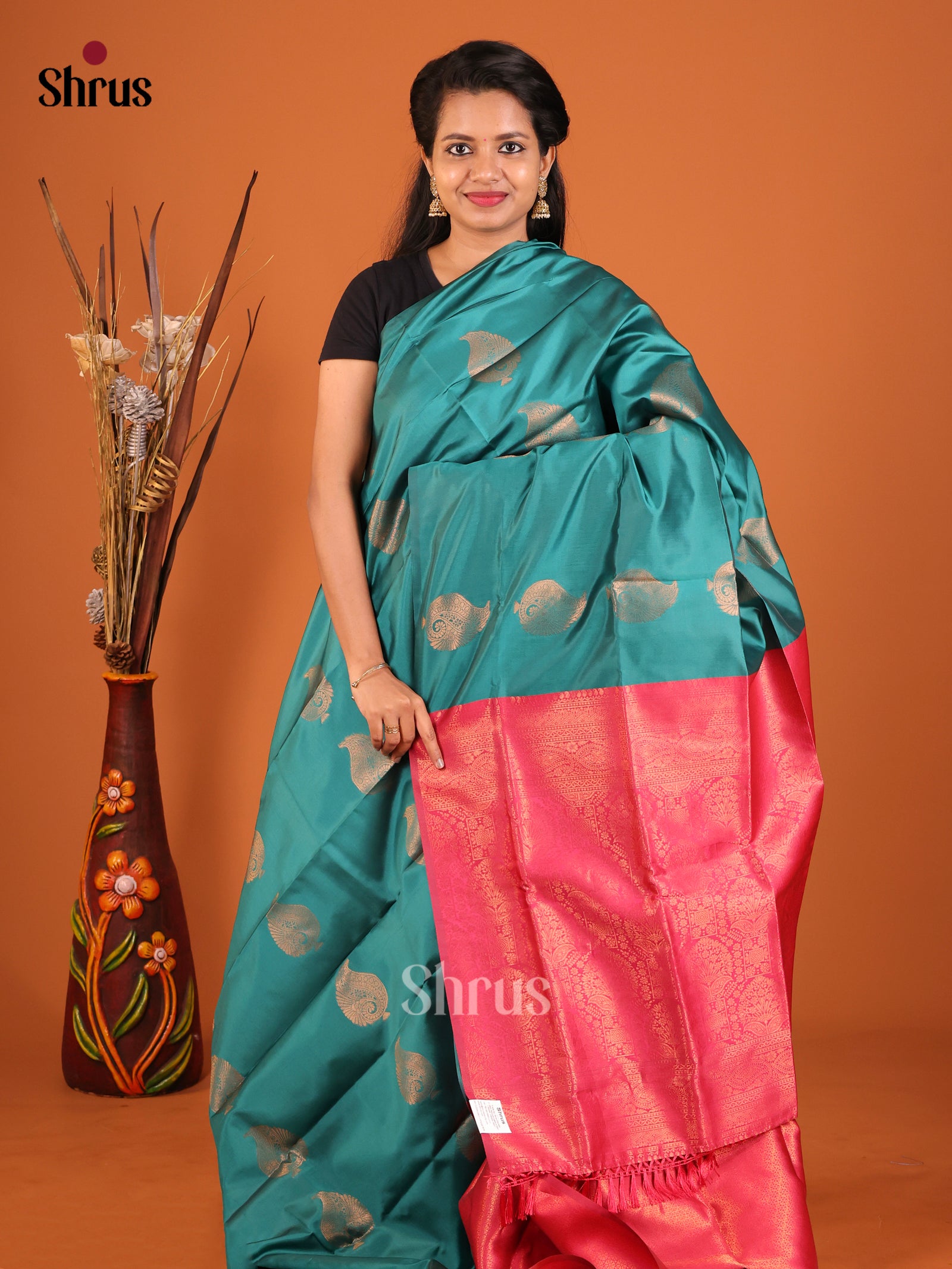 DIS19709 - Semi Softsilk Saree - Shop on Shrus.com