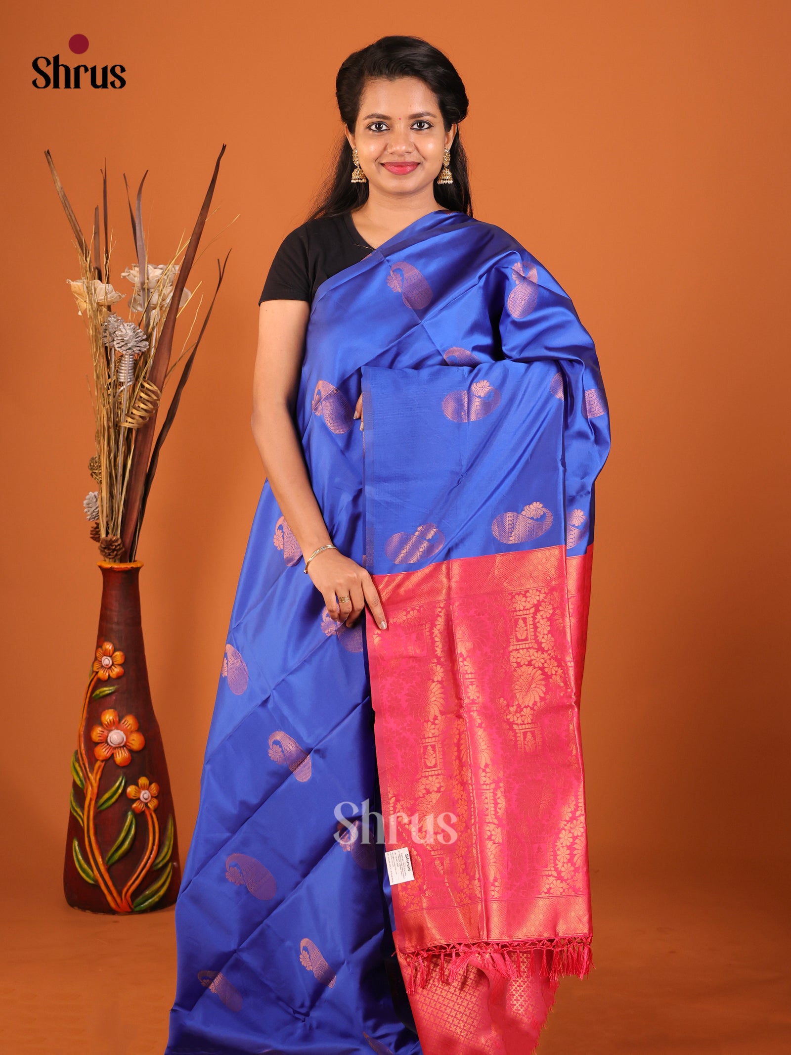 DIS19711 - Semi Softsilk Saree - Shop on Shrus.com